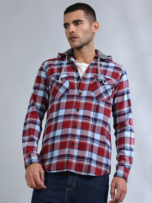 Freetown Red Check Hoodie Shirt