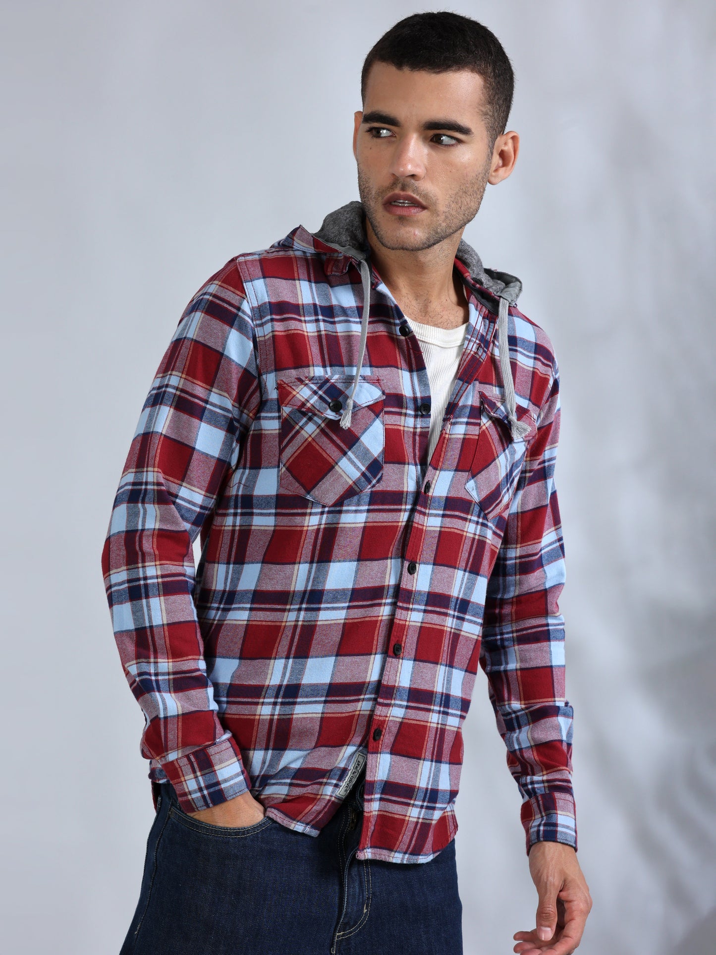 Freetown Red Check Hoodie Shirt