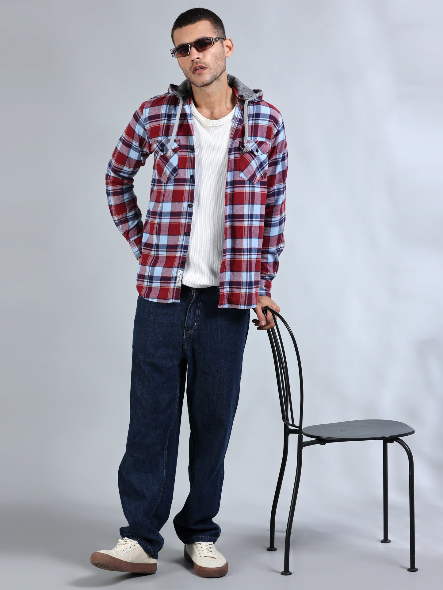 Freetown Red Check Hoodie Shirt