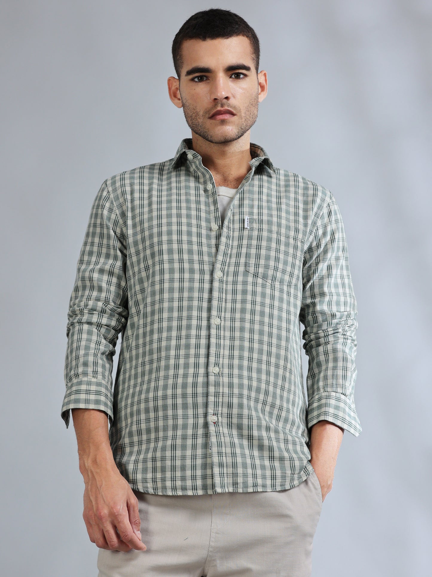 Kobe Green check Shirt