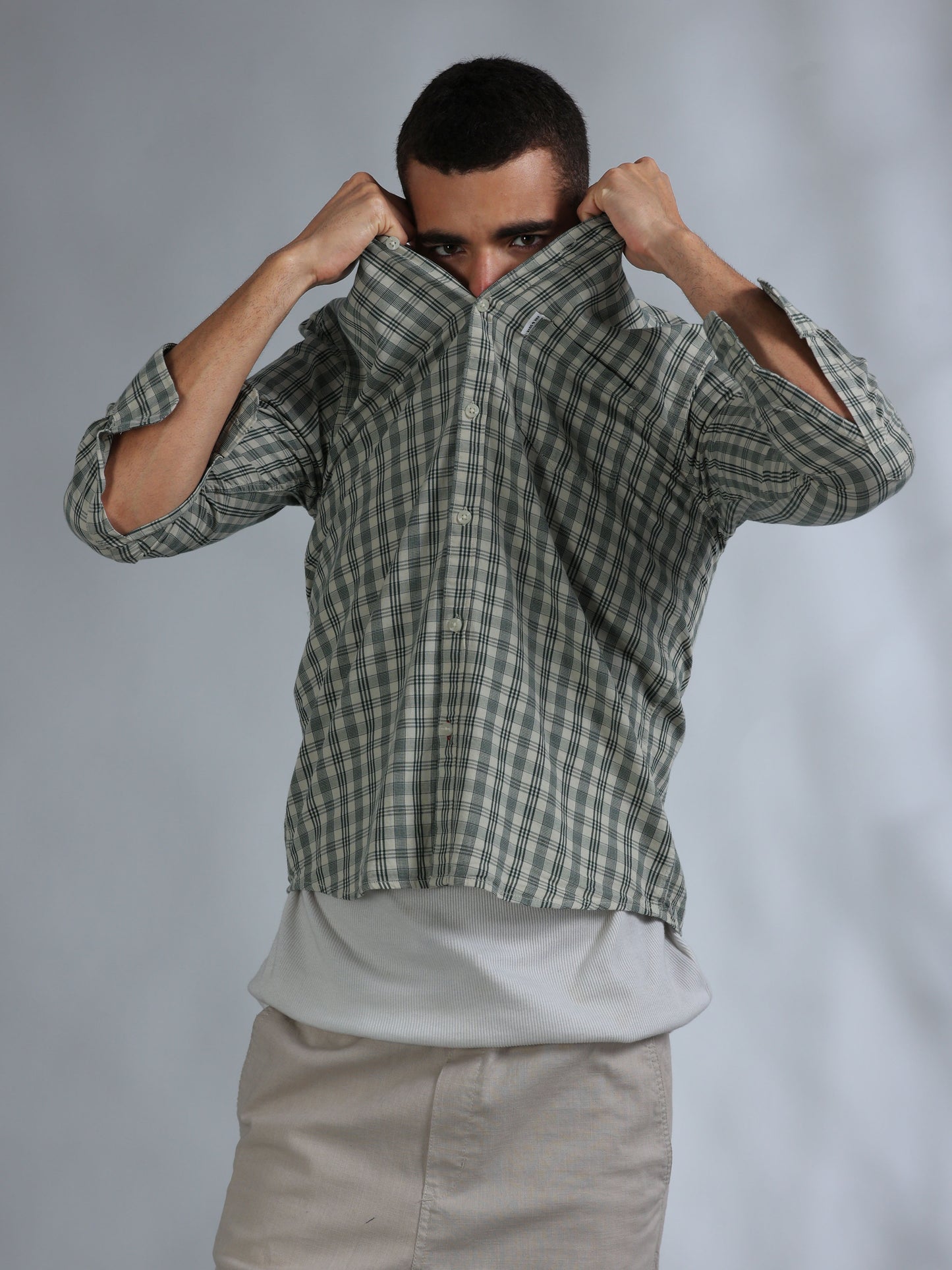 Kobe Green check Shirt