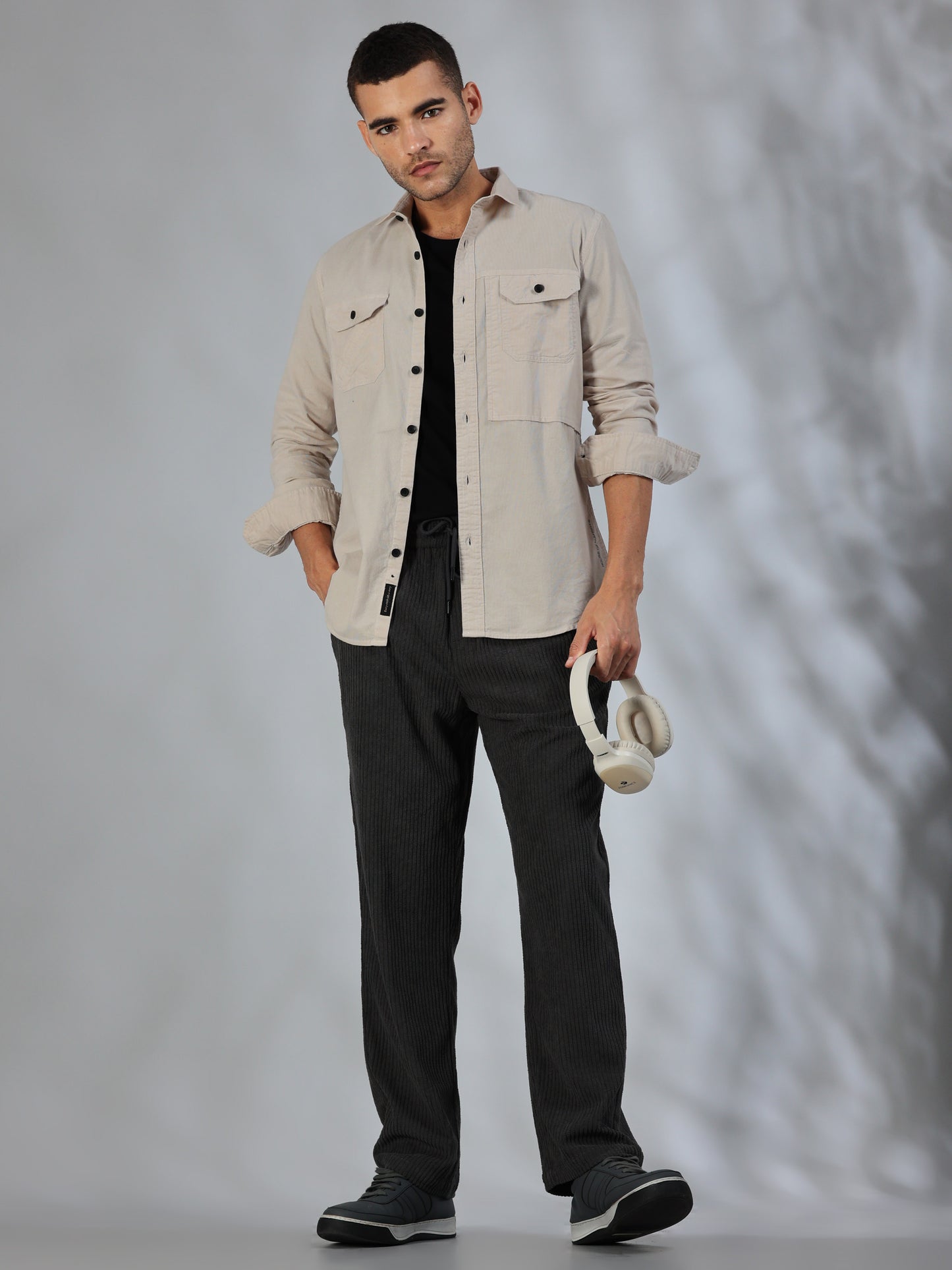 Cordoba Pale Silver Corduroy shirt