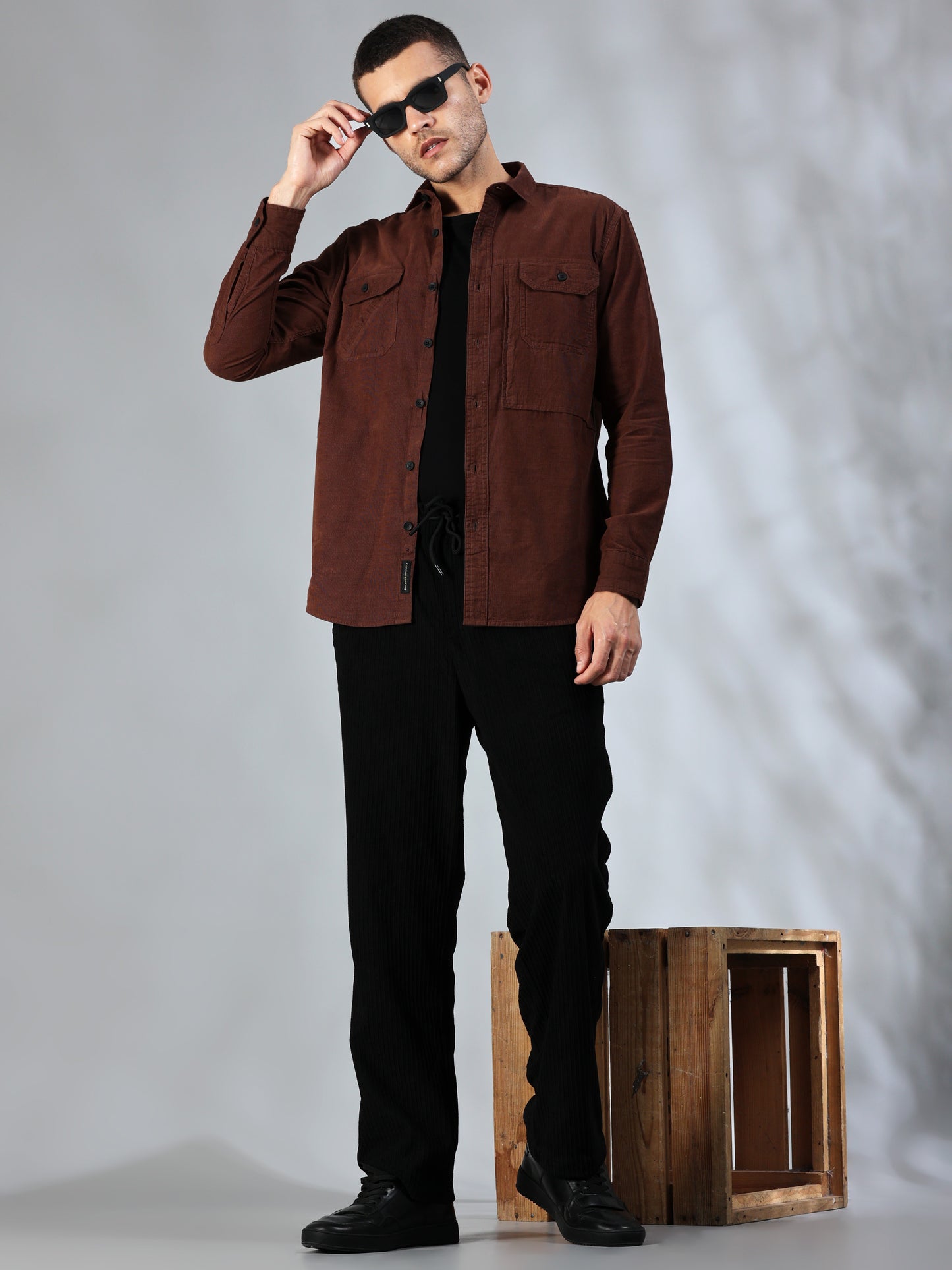 Cordoba Crater Brown Corduroy Shirt