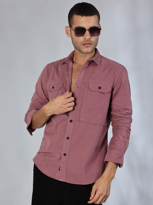 Cordoba Dusky Purple Corduroy Shirt