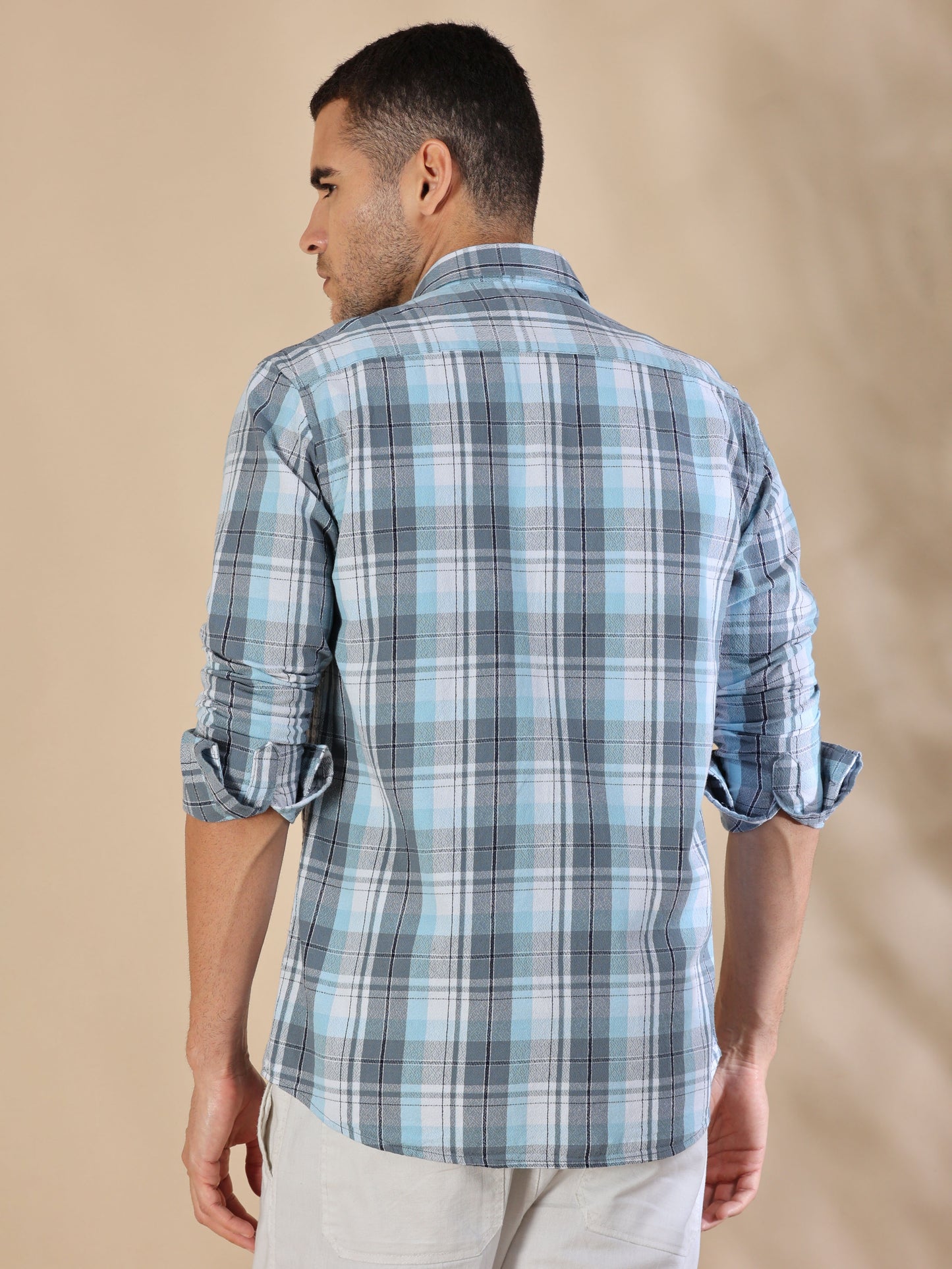 Scuderia Powder Blue Check Shirt