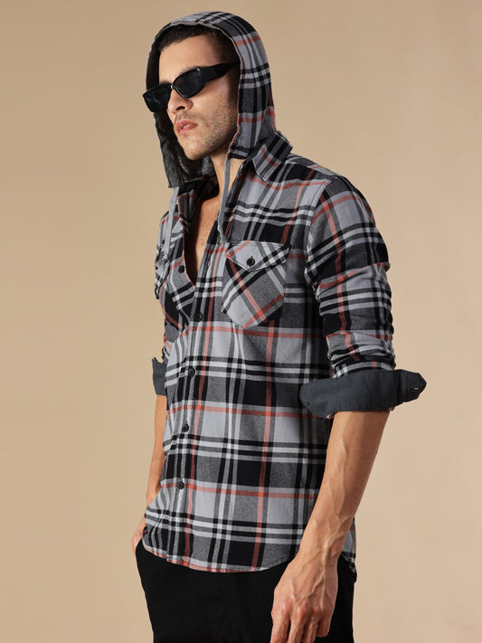 Freetown Grey Black Check Shirt