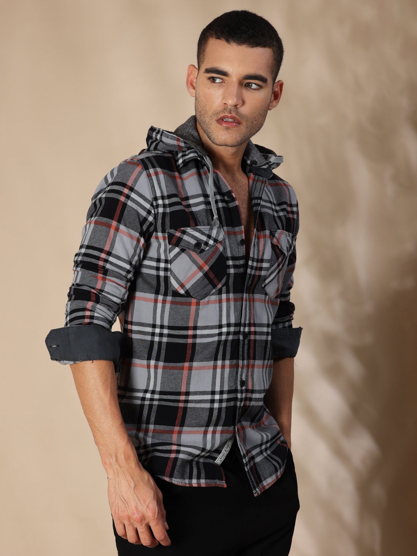 Freetown Grey Black Check Shirt