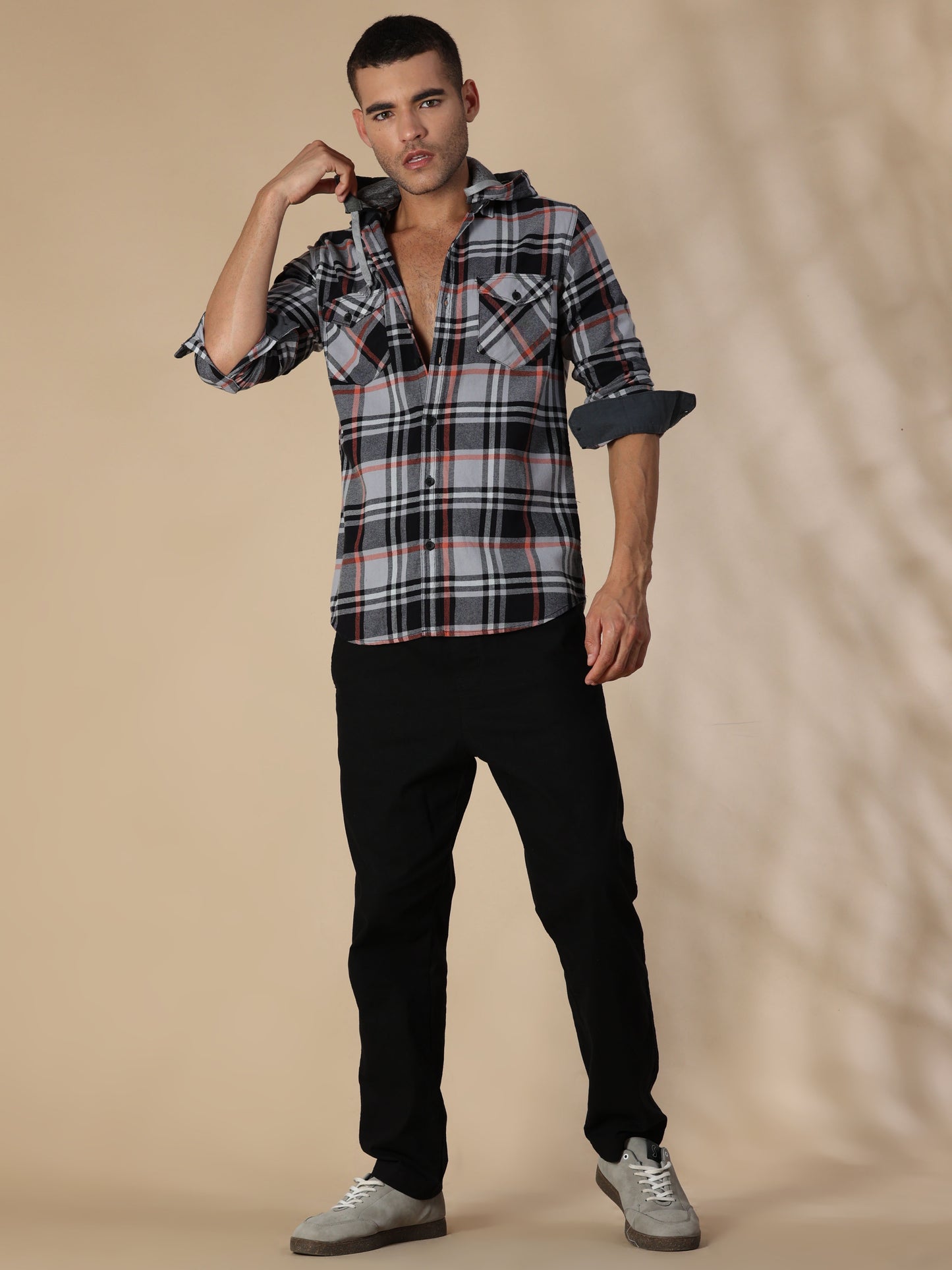 Freetown Grey Black Check Shirt