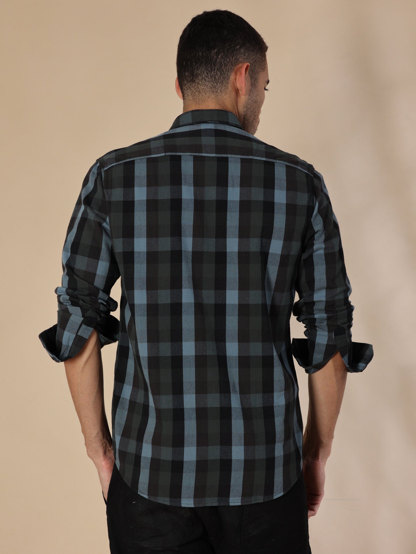 Phoenix Green Black Corduroy Check Shirt