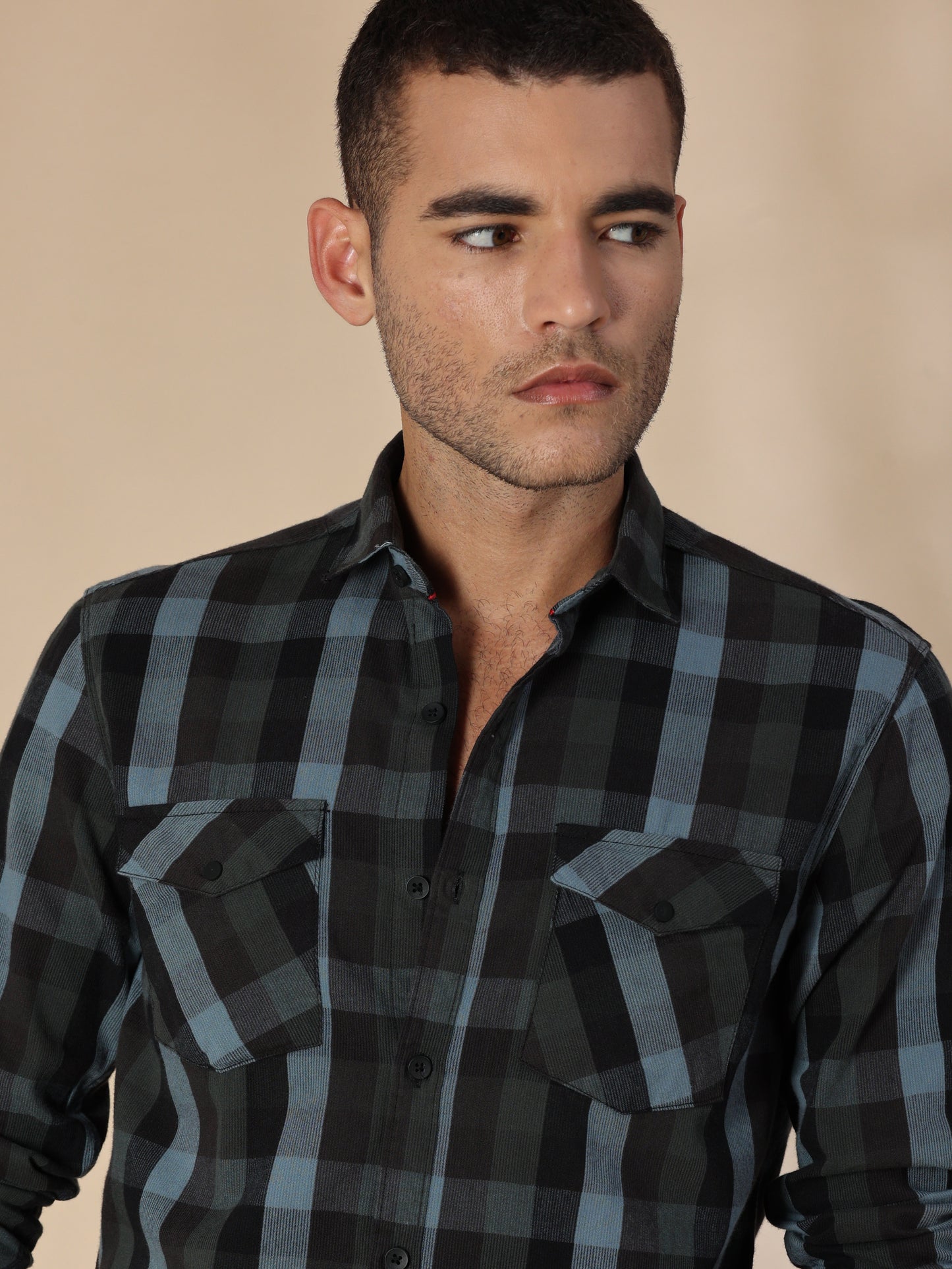 Phoenix Green Black Corduroy Check Shirt