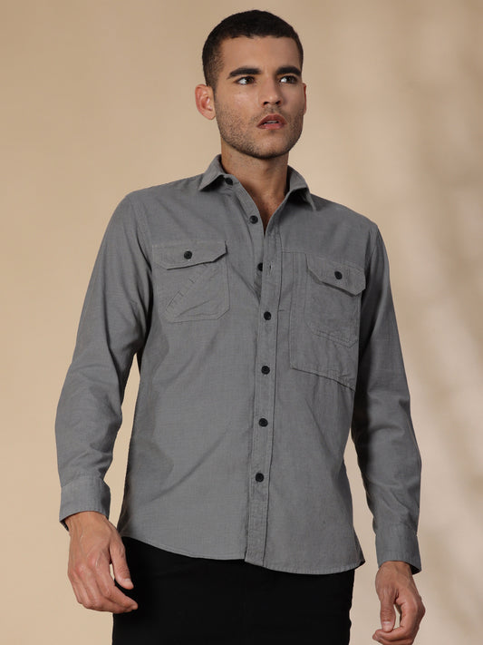 Cordoba Grey Corduroy Shirt