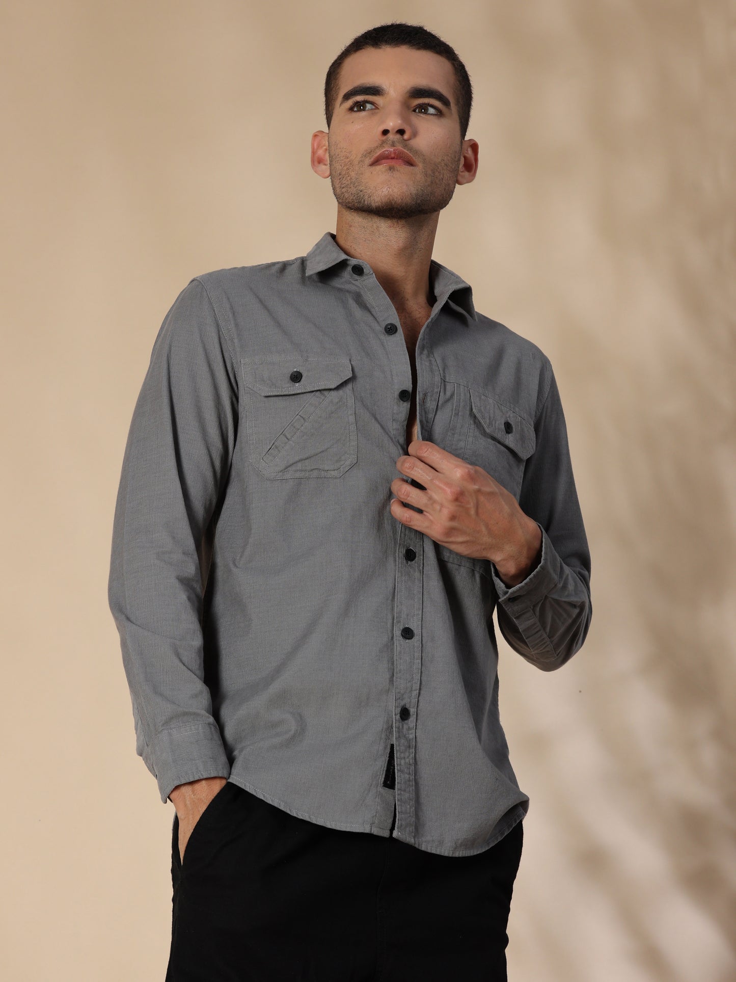 Cordoba Grey Corduroy Shirt