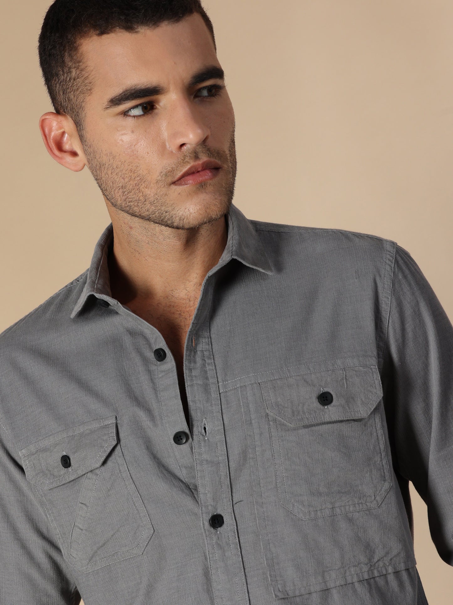 Cordoba Grey Corduroy Shirt