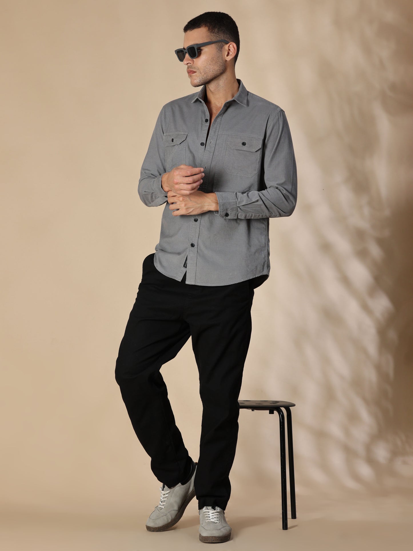 Cordoba Grey Corduroy Shirt