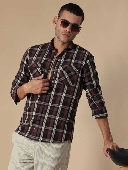 Phoenix Wenge Corduroy Check Shirt