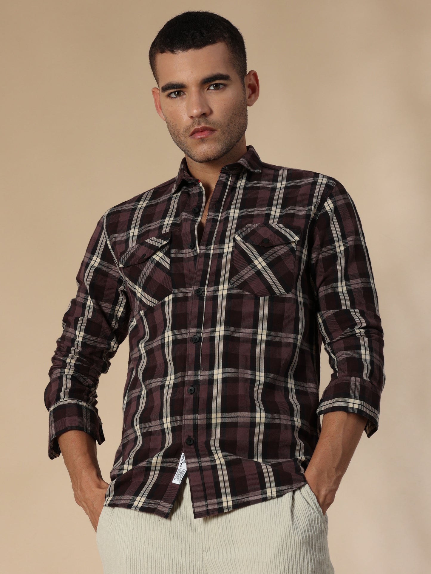 Phoenix Wenge Corduroy Check Shirt