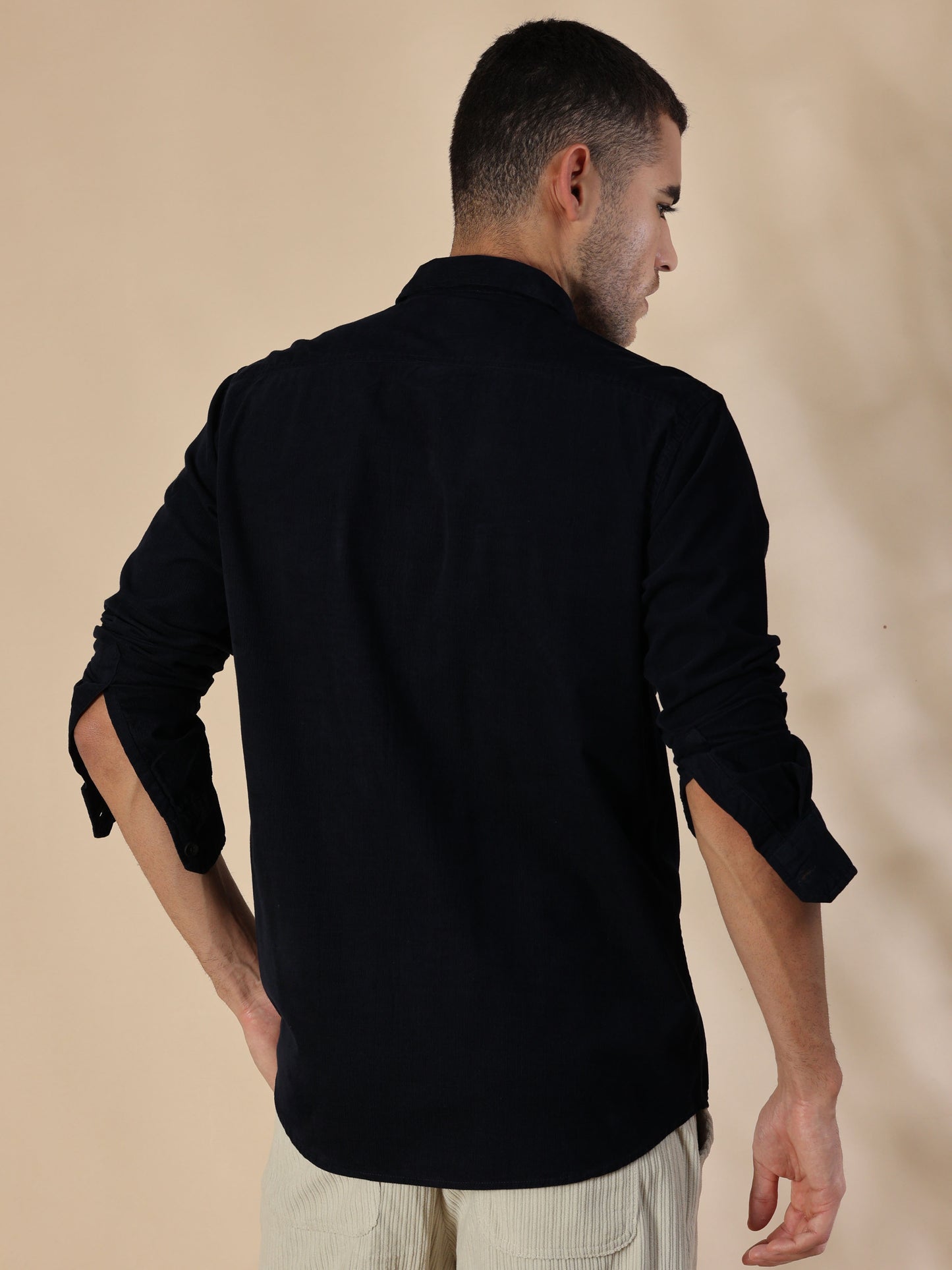 Cordoba Jet Black Corduroy Shirt