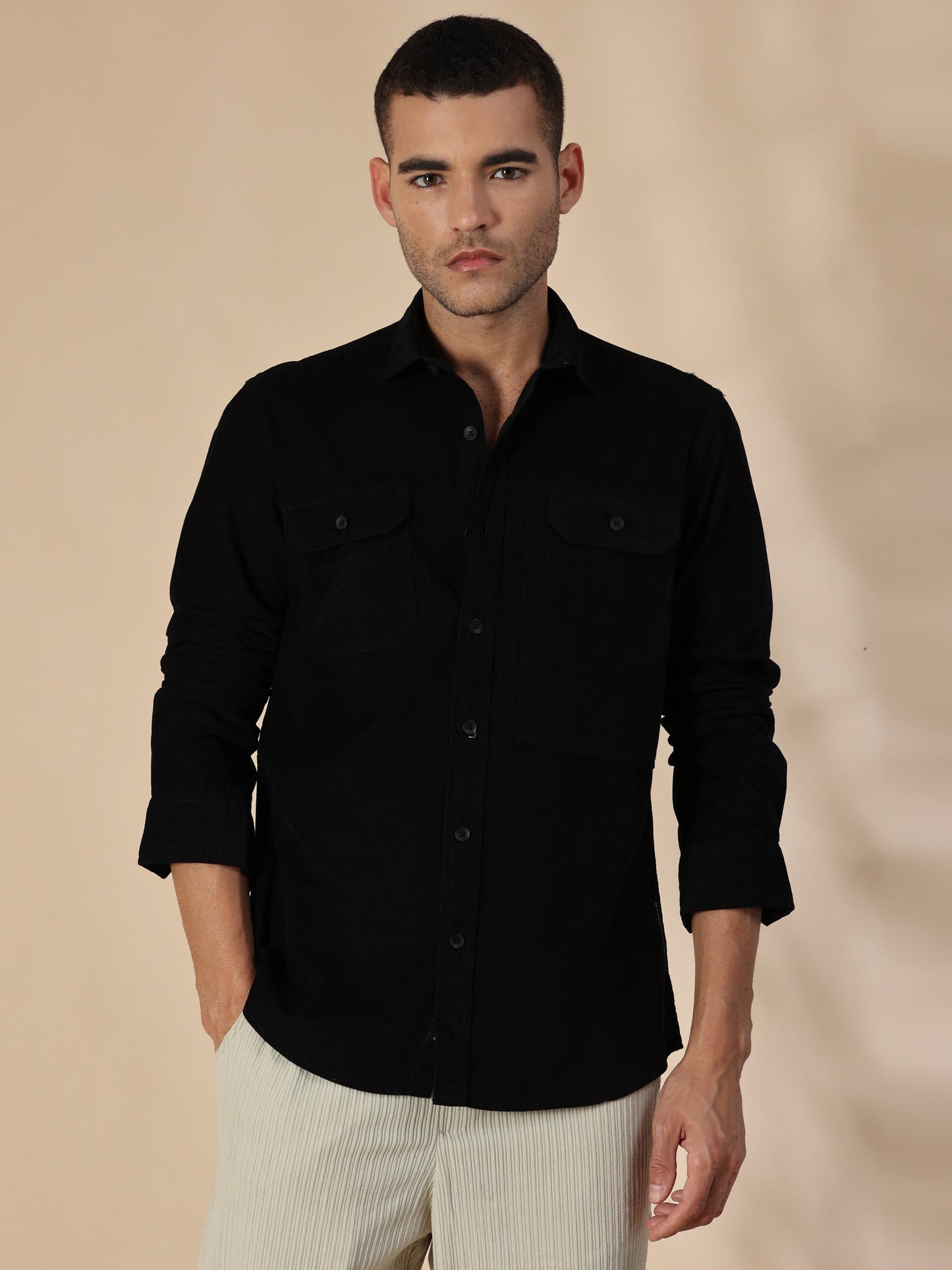 Cordoba Black Corduroy Shirt