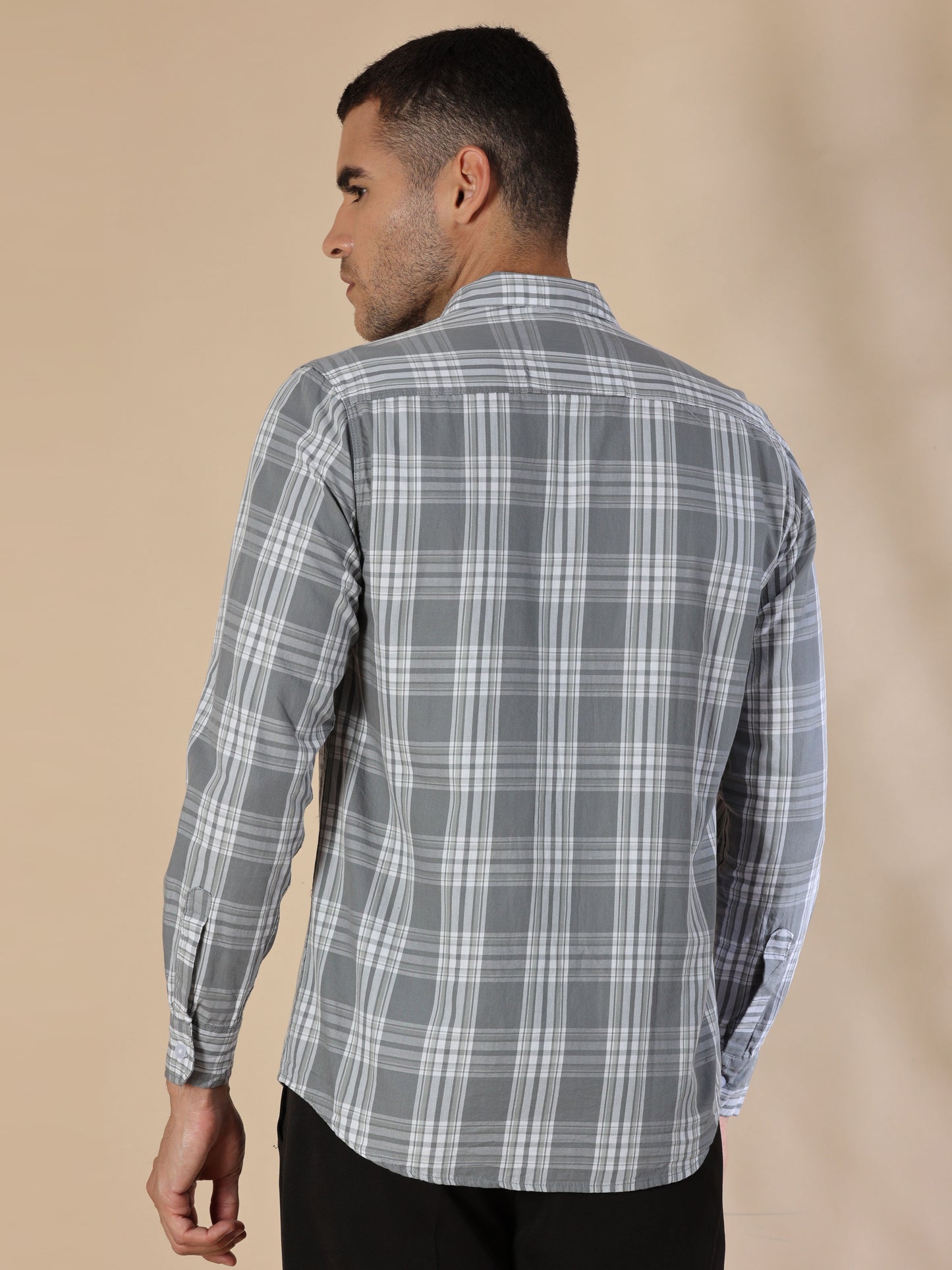 Kobe Grey White Check Shirt