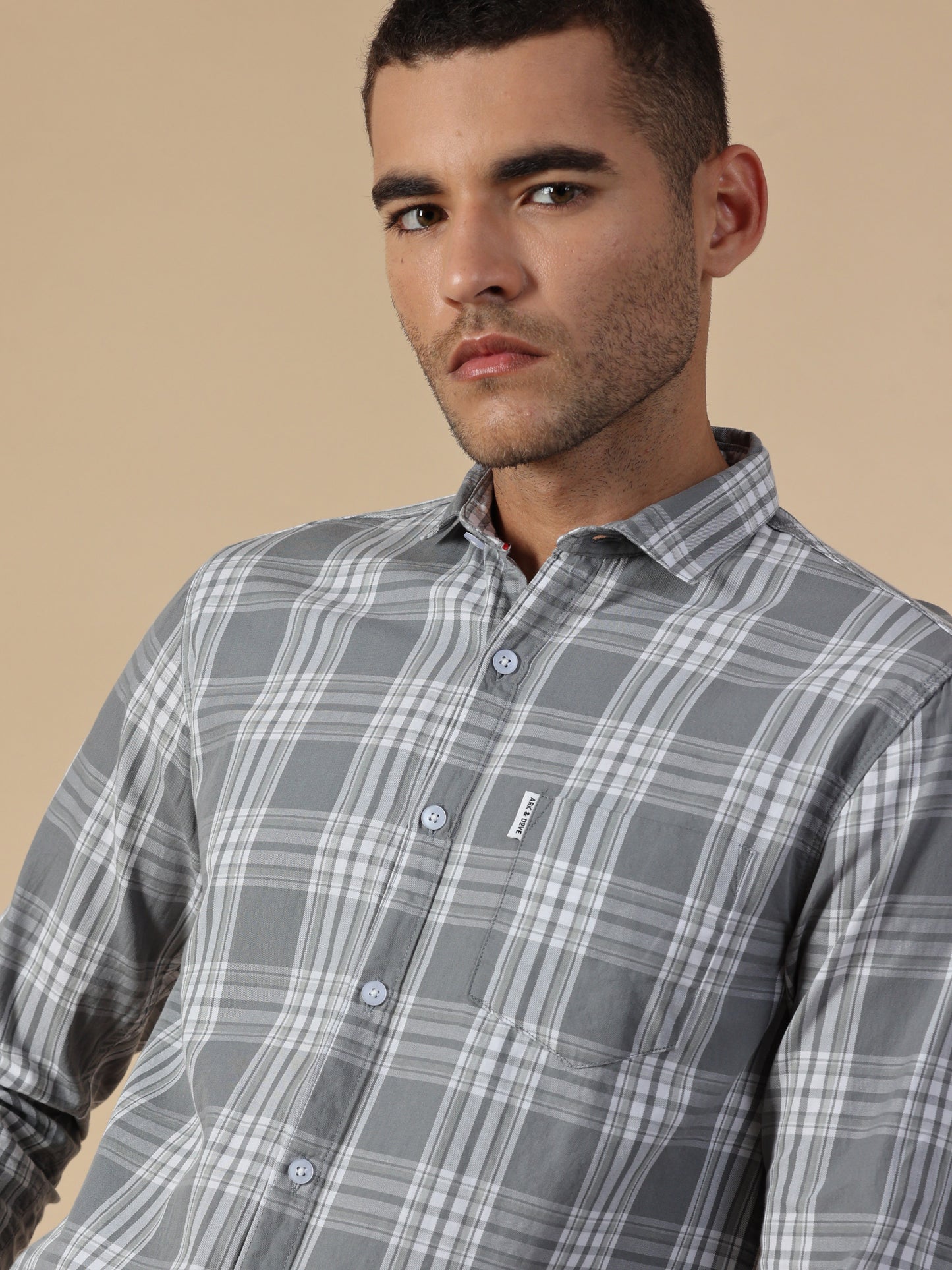 Kobe Grey White Check Shirt