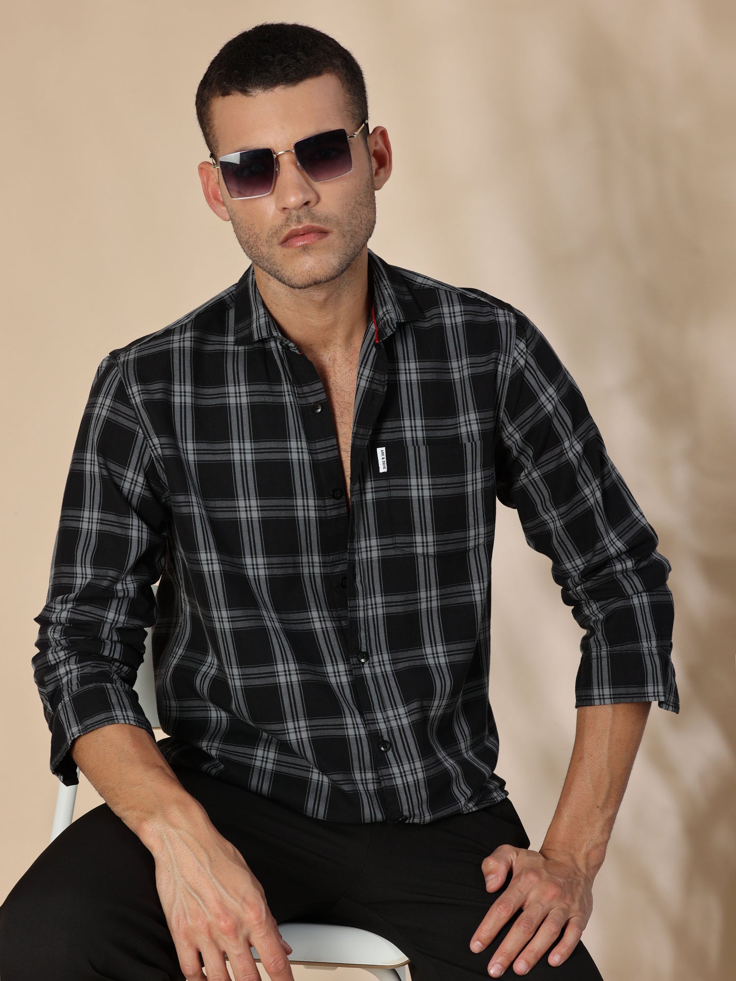 Kobe Smoky Black Check Shirt