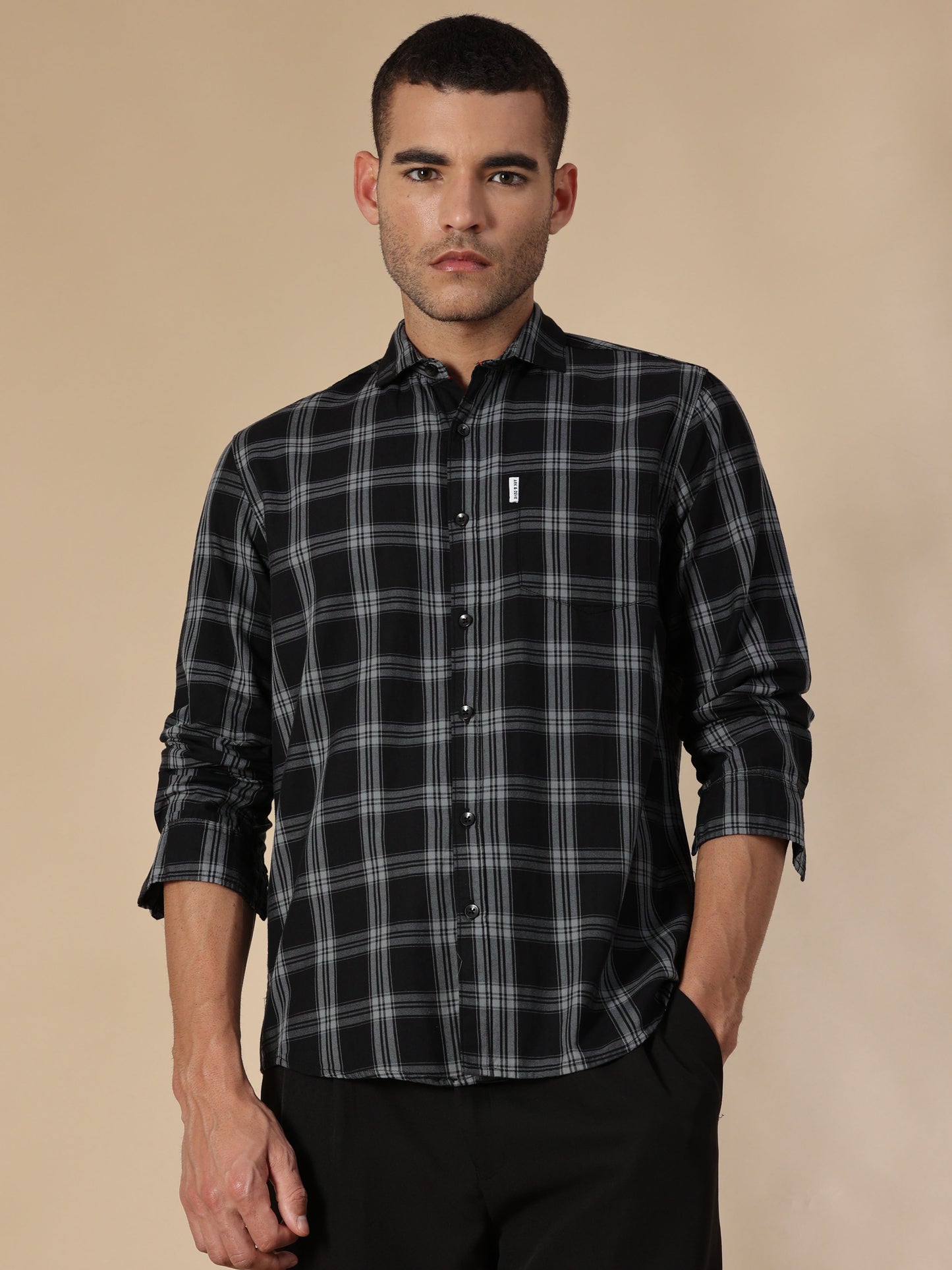 Kobe Smoky Black Check Shirt