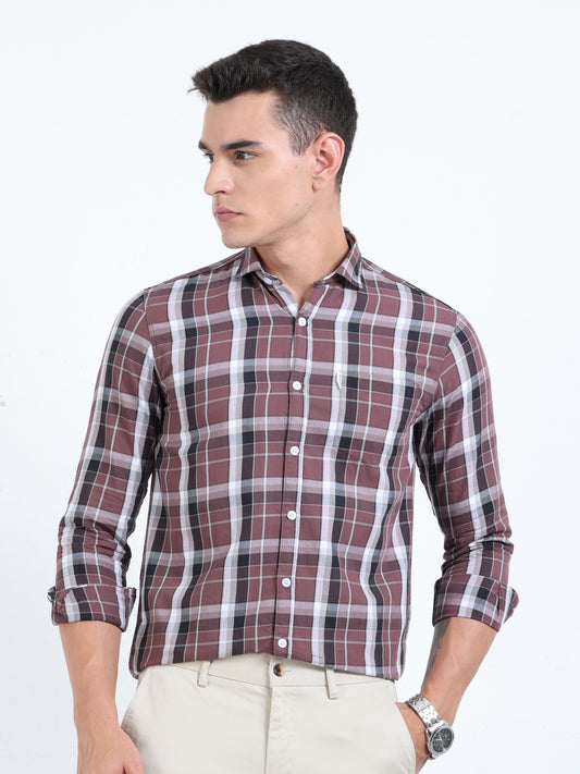 Kobe Rose Taupe Check Shirt