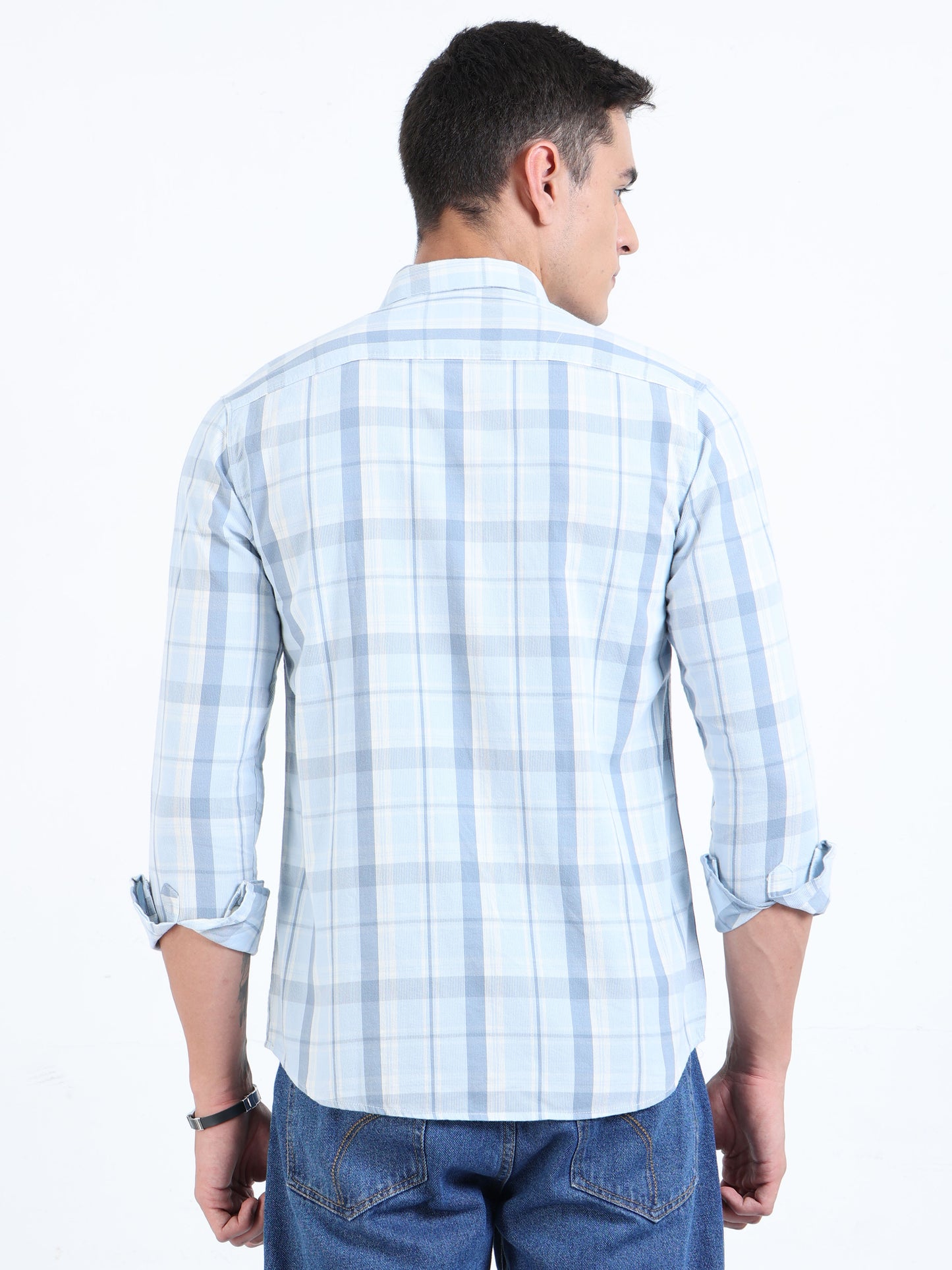 Phoenix Link Water Blue Check Shirt