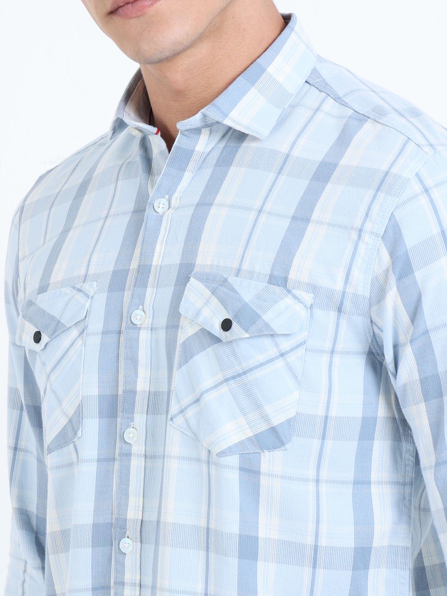 Phoenix Link Water Blue Check Shirt