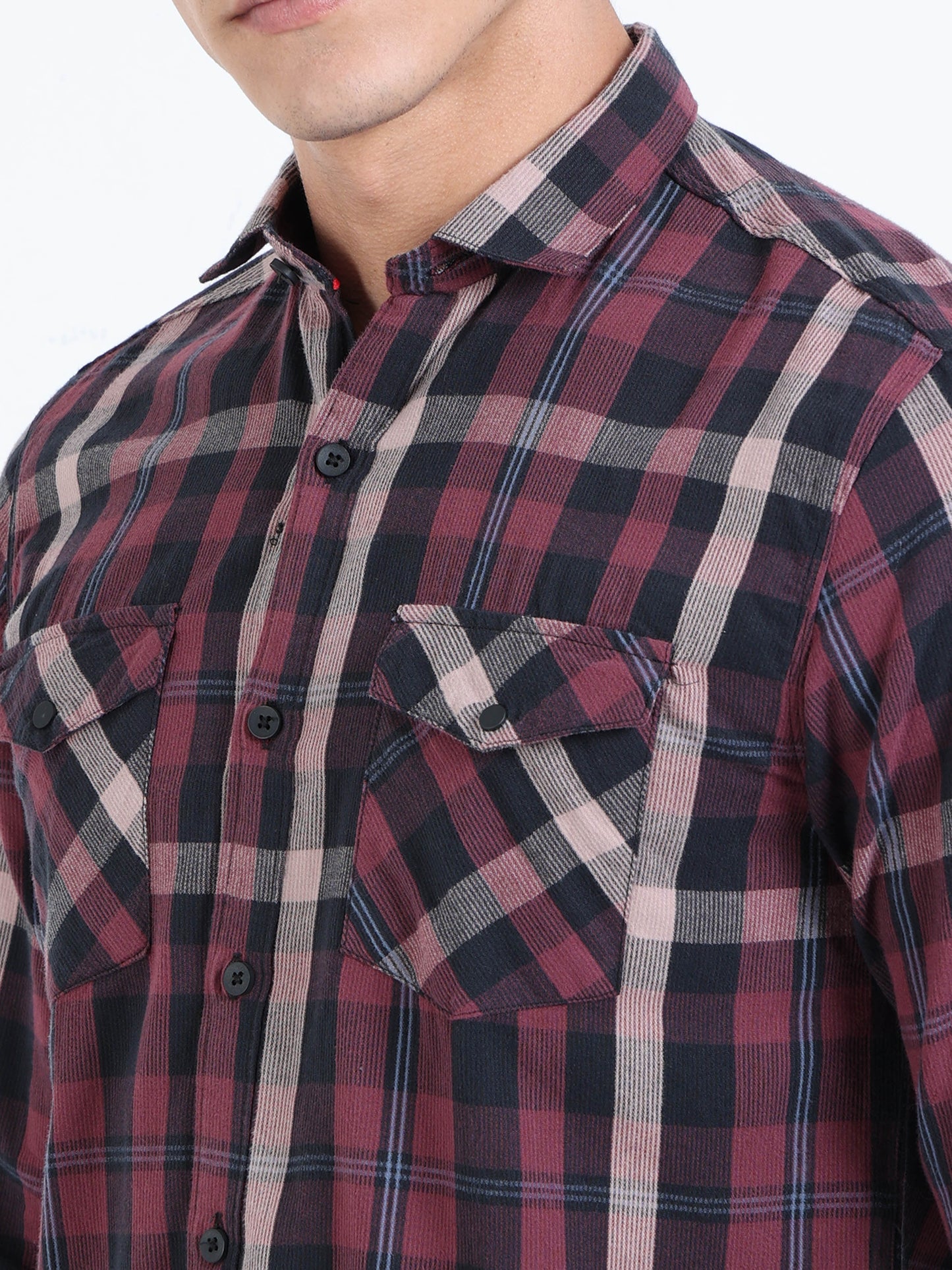 Phoenix Dark Mauve Check Shirt