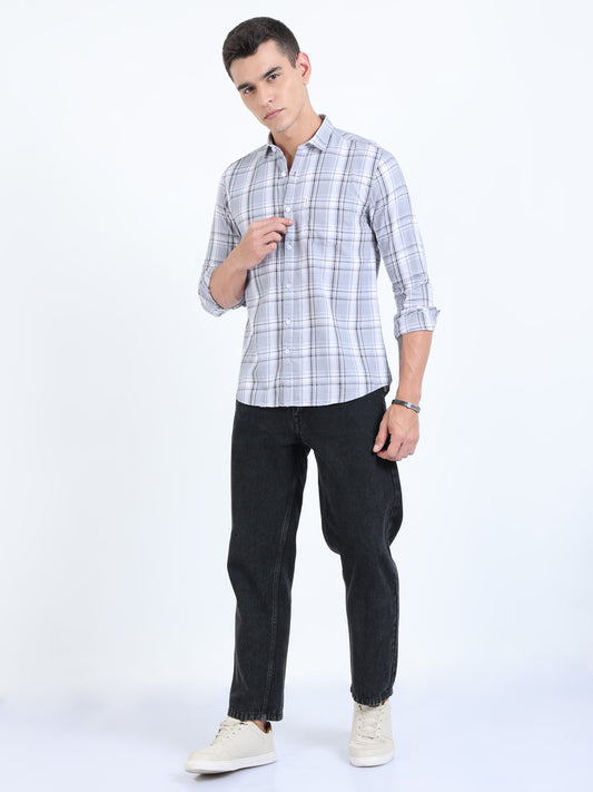 Kobe Lavender Grey Check Shirt