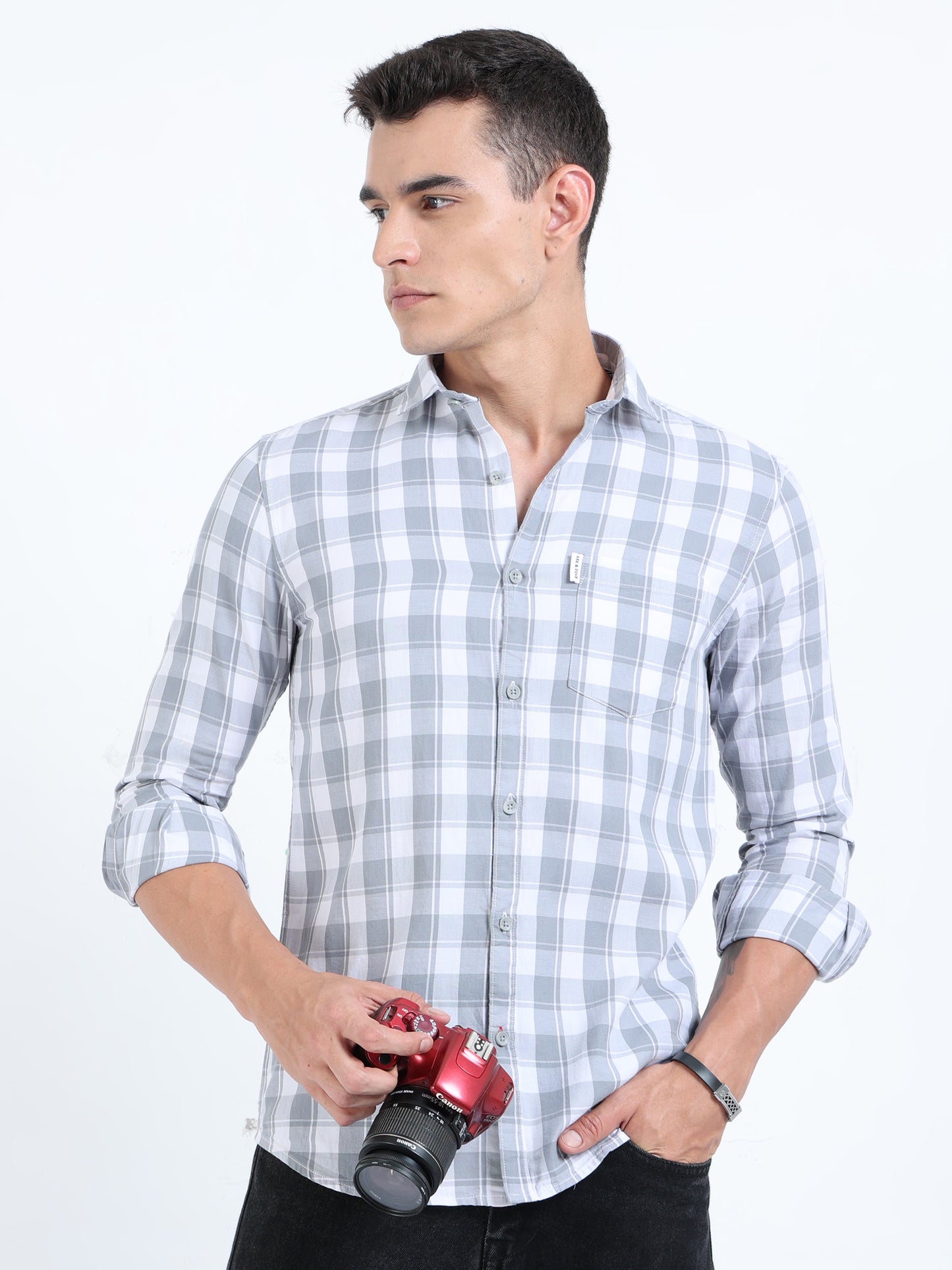 Kobe Alice Blue Check Shirt