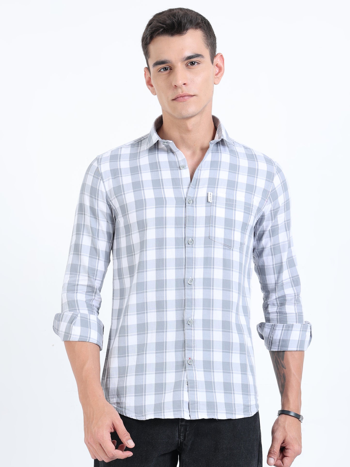 Kobe Alice Blue Check Shirt