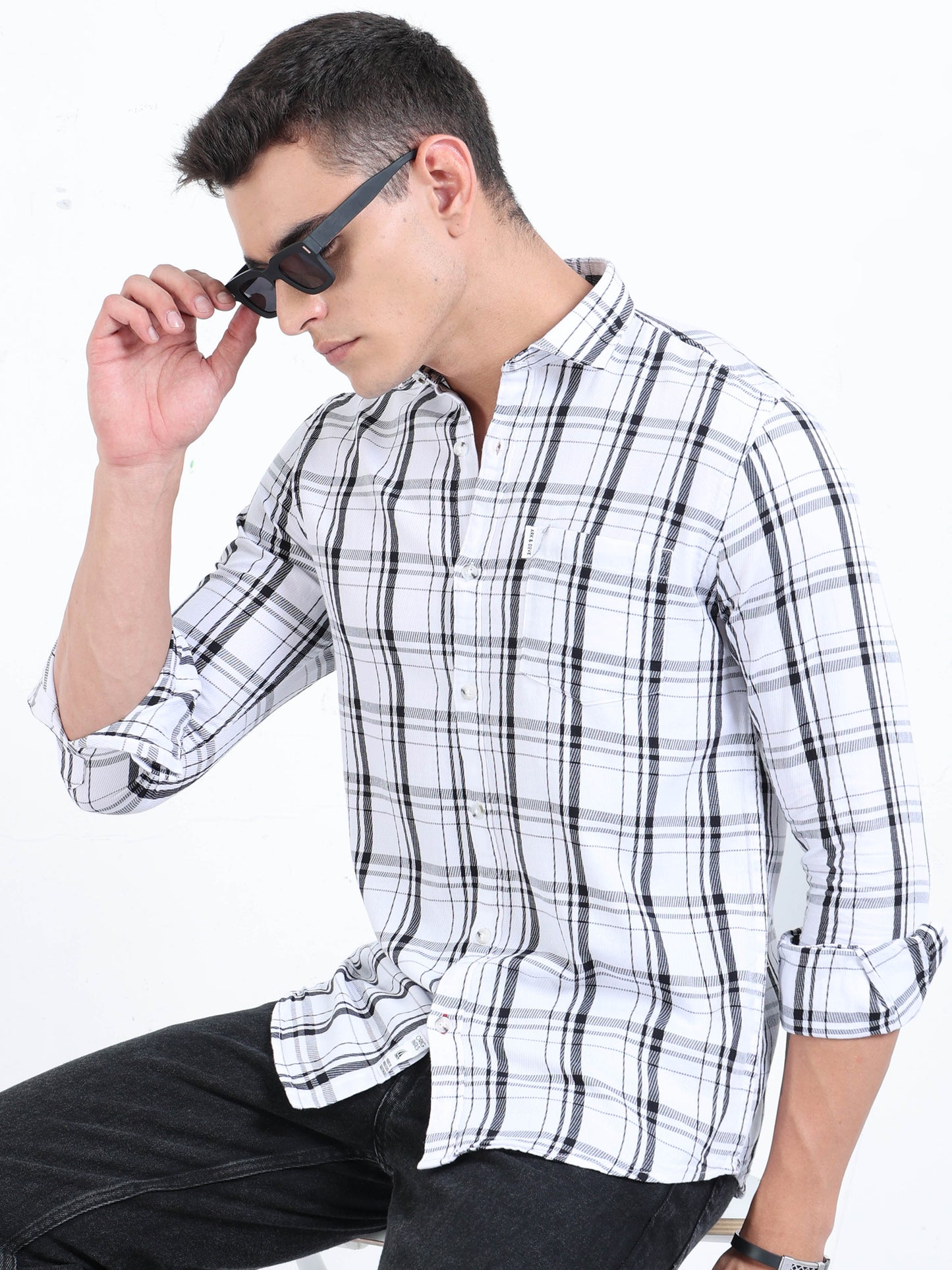 Kobe Titan White & Black Check Shirt