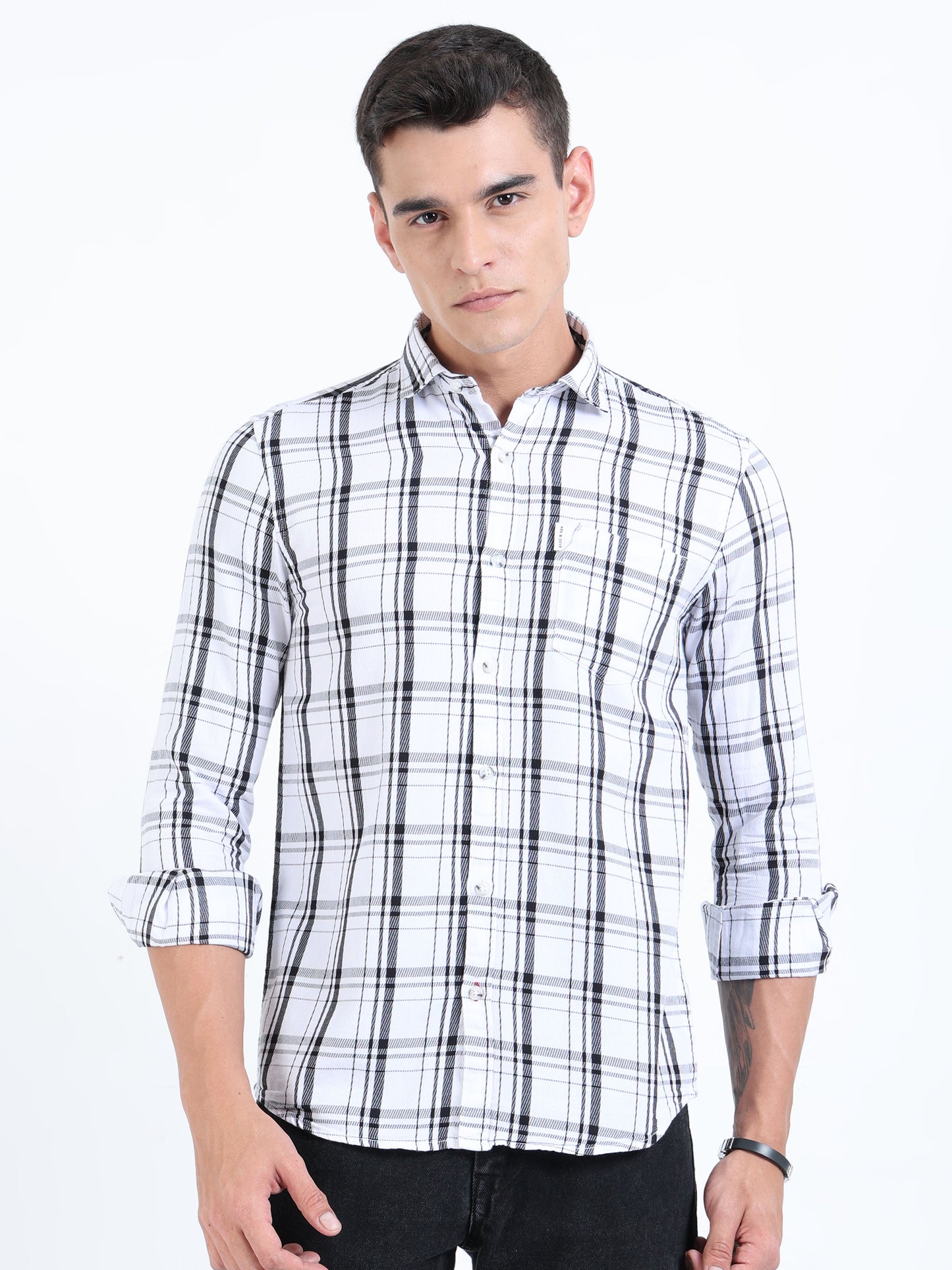 Kobe Titan White & Black Check Shirt