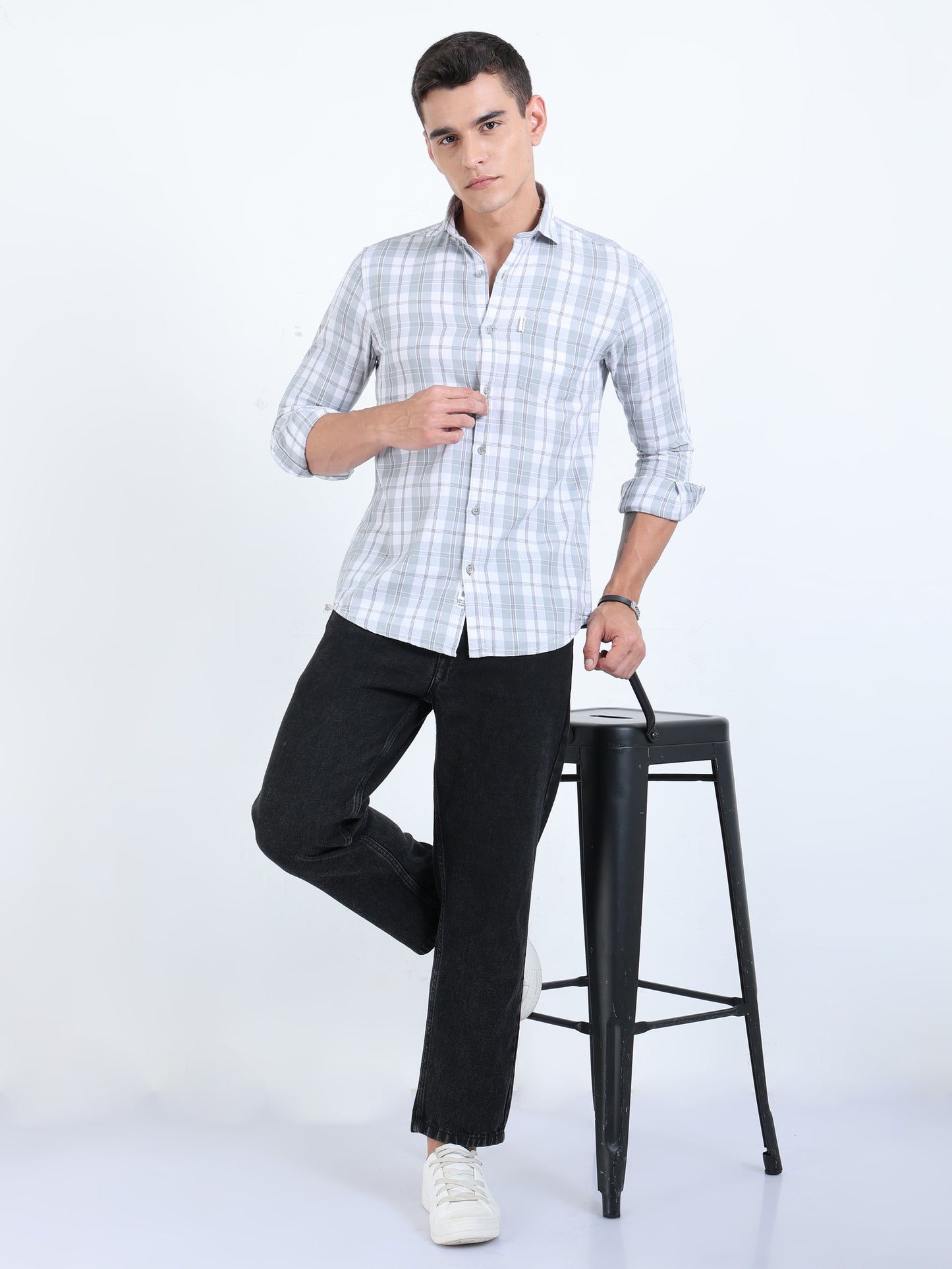 Kobe Light Blue Check Shirt