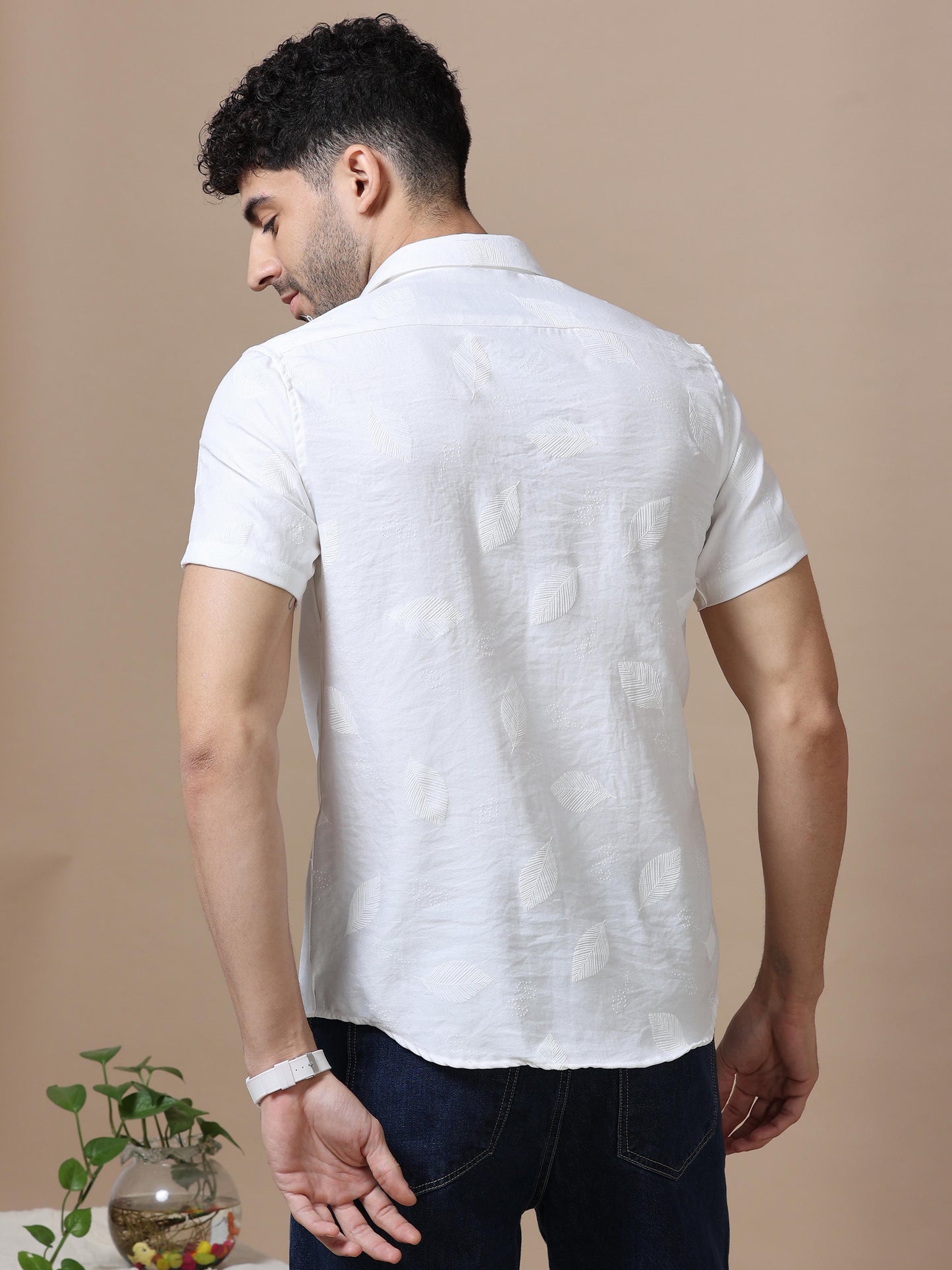 Sleek Nylon Rubber Print Shirt