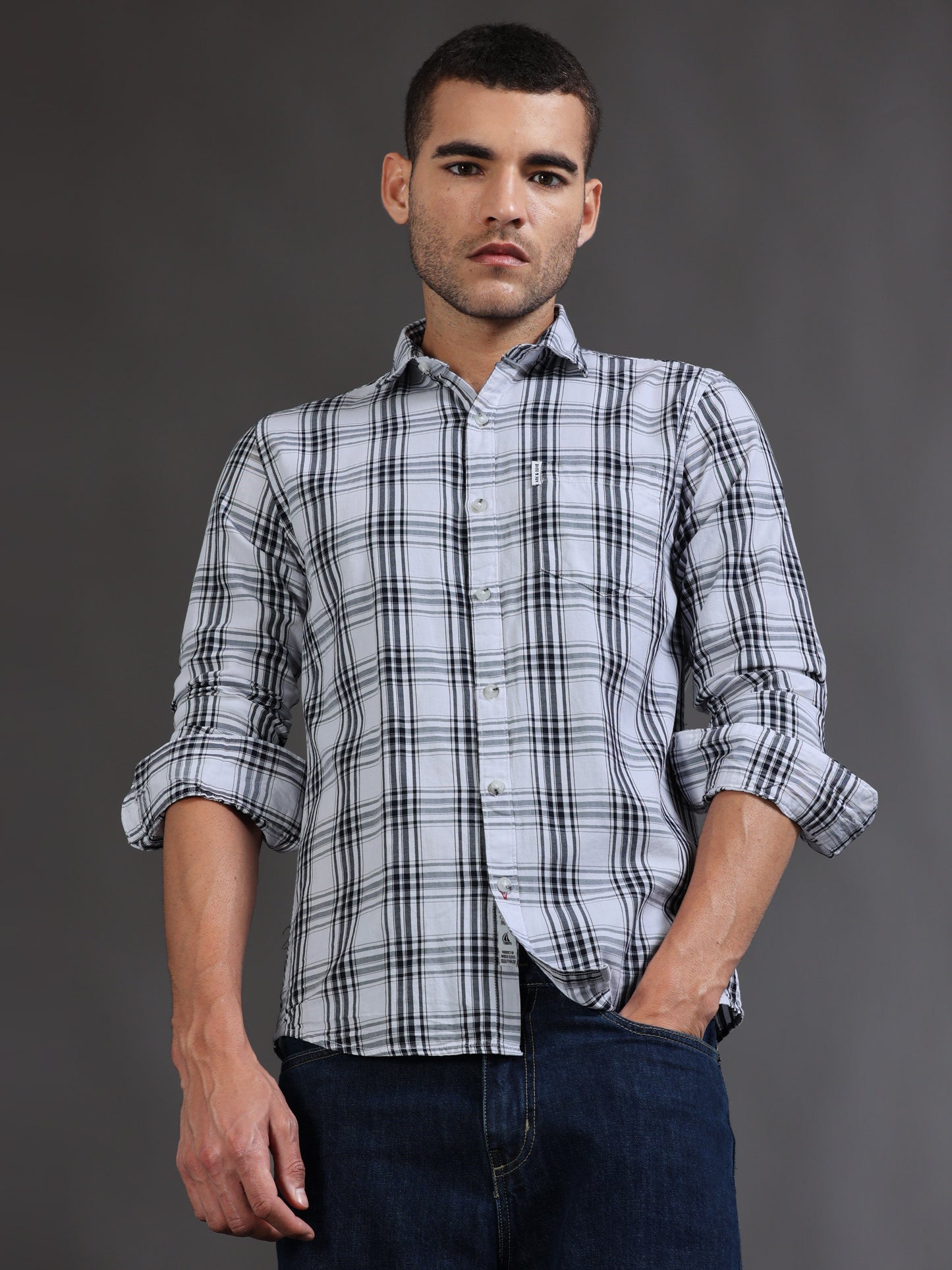 Kobe Grey Check Shirt