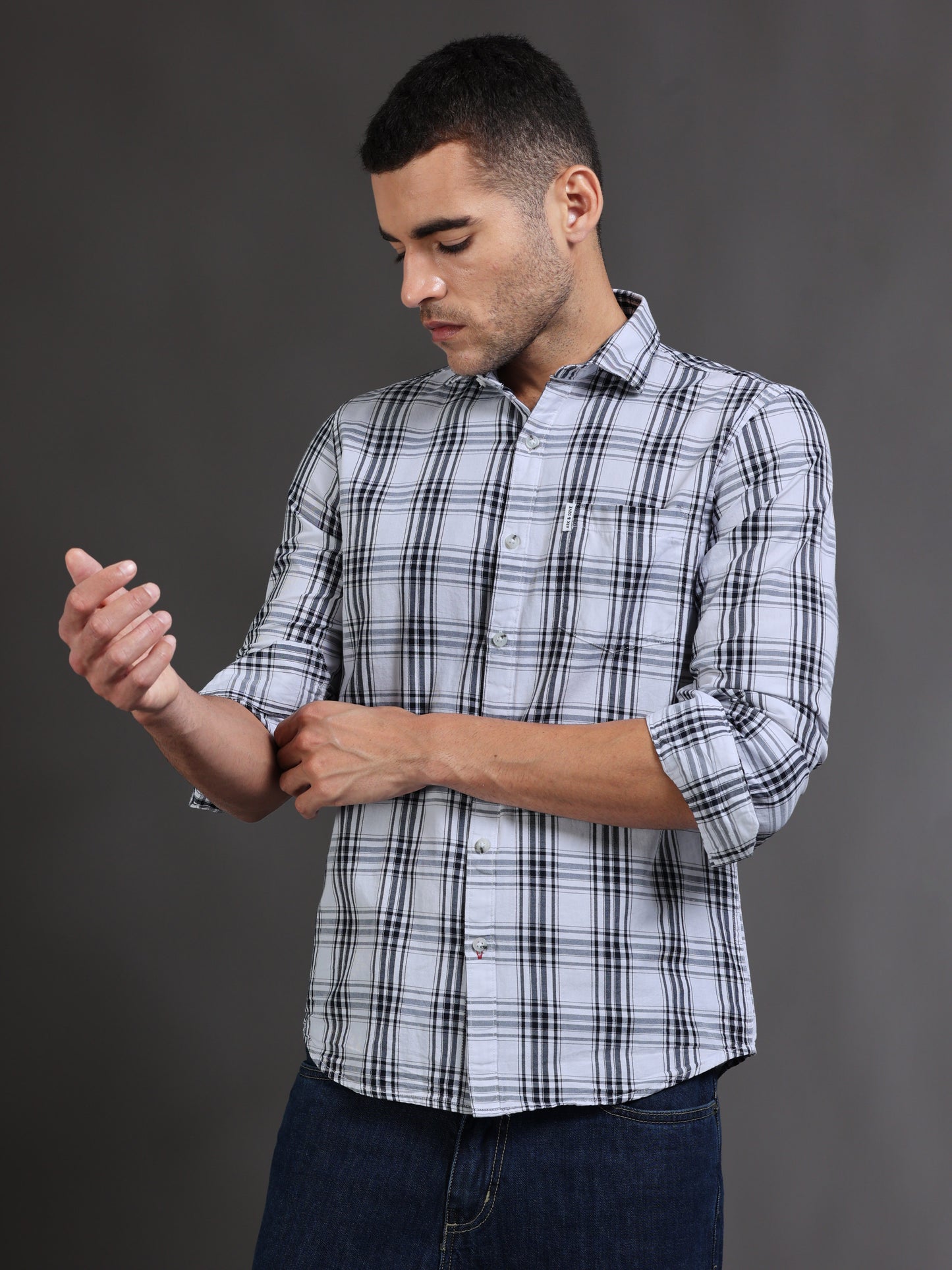 Kobe Grey Check Shirt