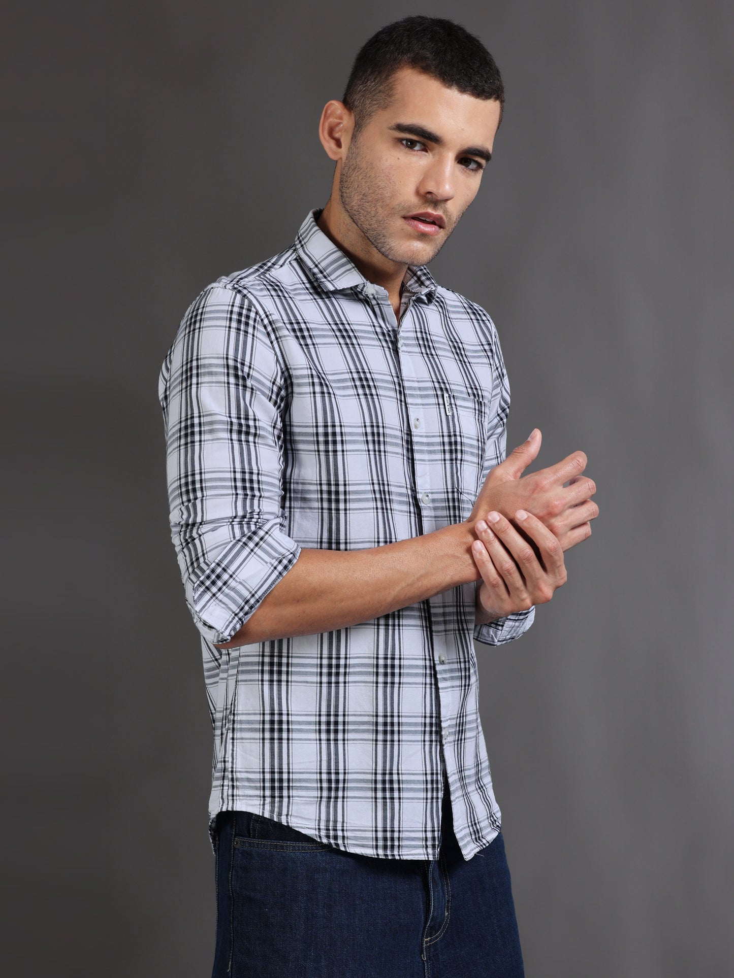 Kobe Grey Check Shirt