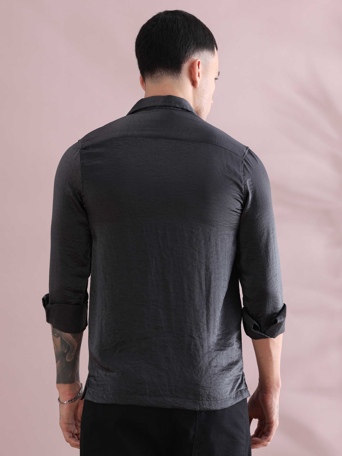 Grey Mens Solid Shirts