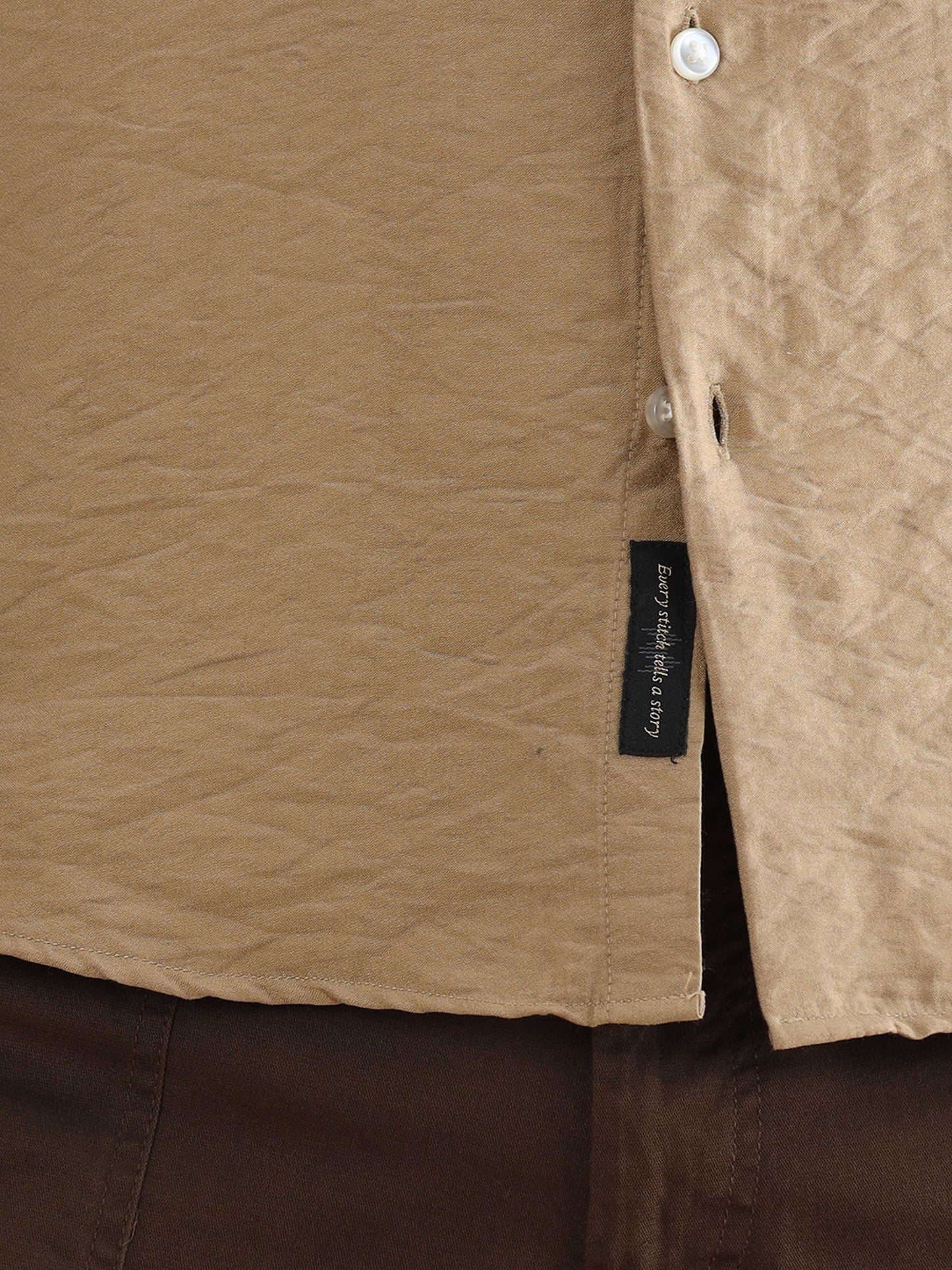 Khaki Solid Shirts Mens