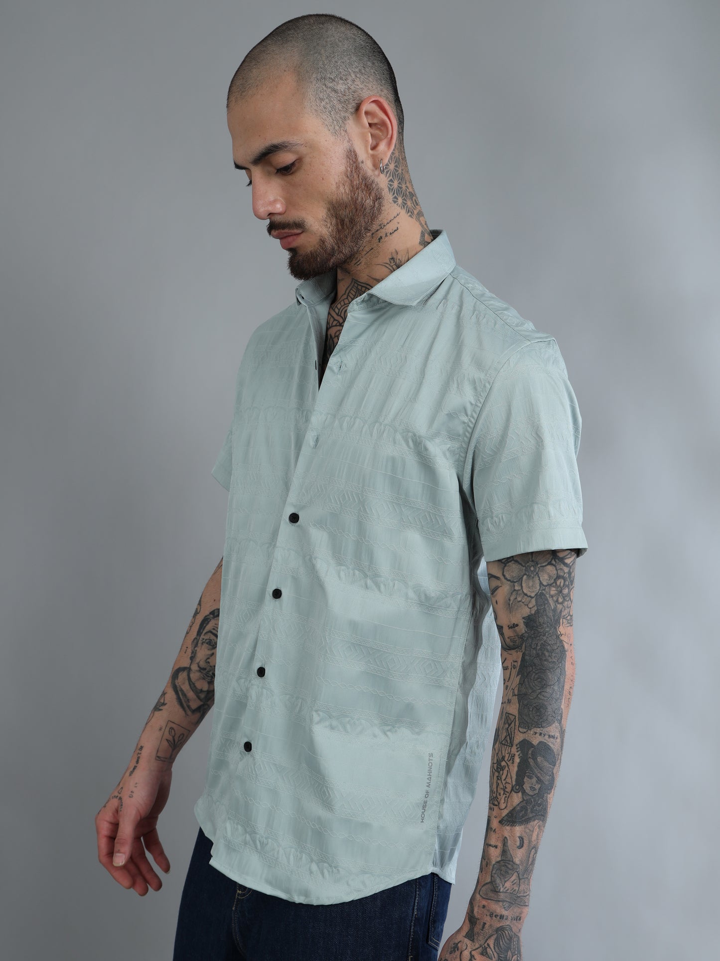 Greenland Cloudy Blue Solid Shirt