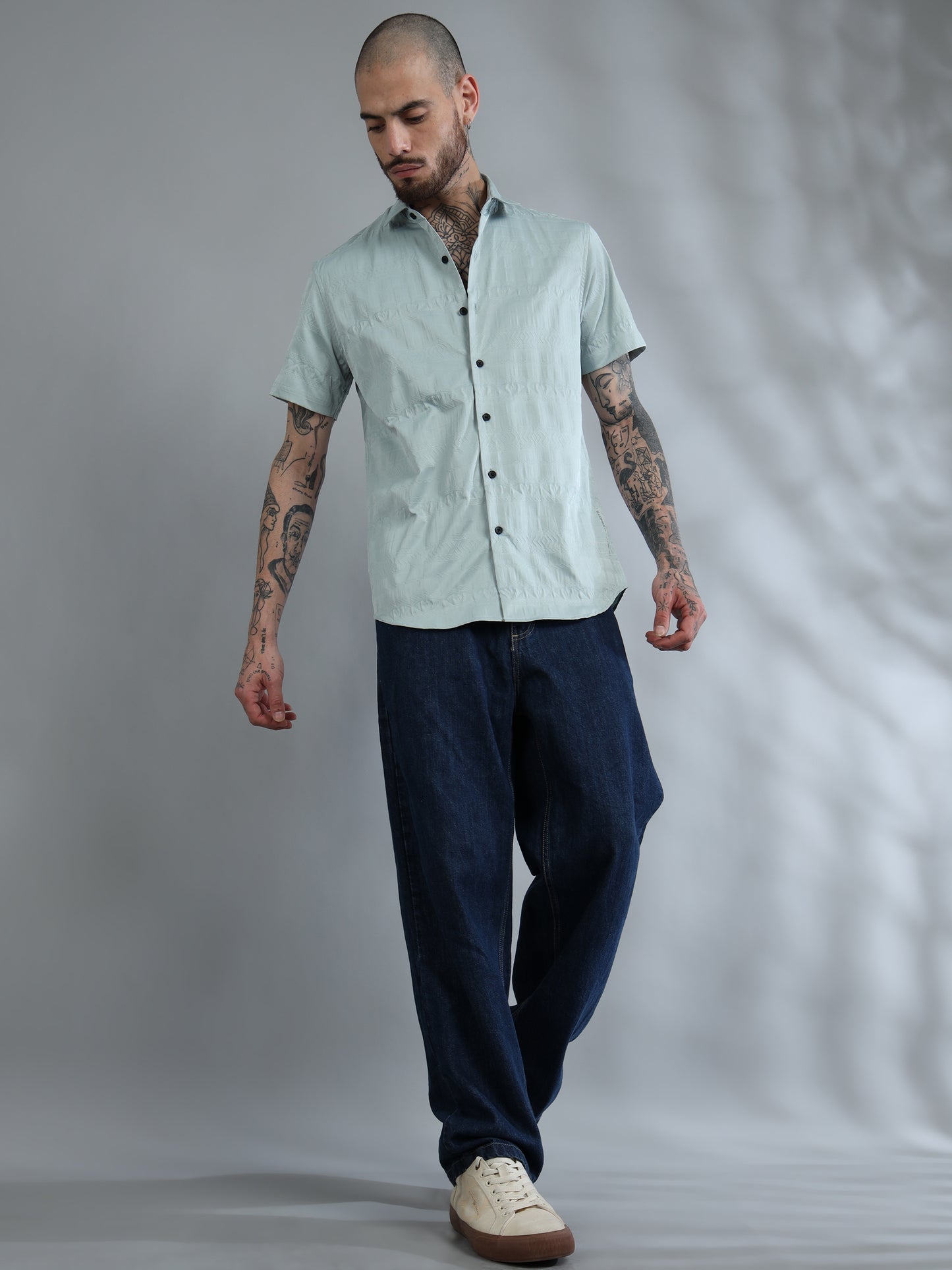 Greenland Cloudy Blue Solid Shirt