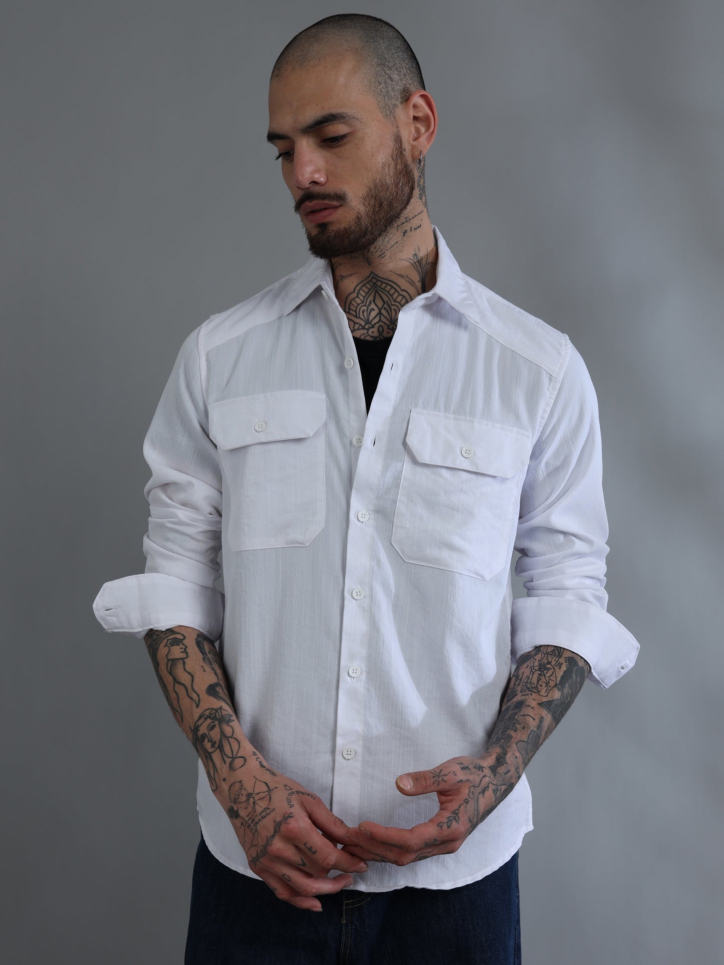 Miami White Solid Shirt