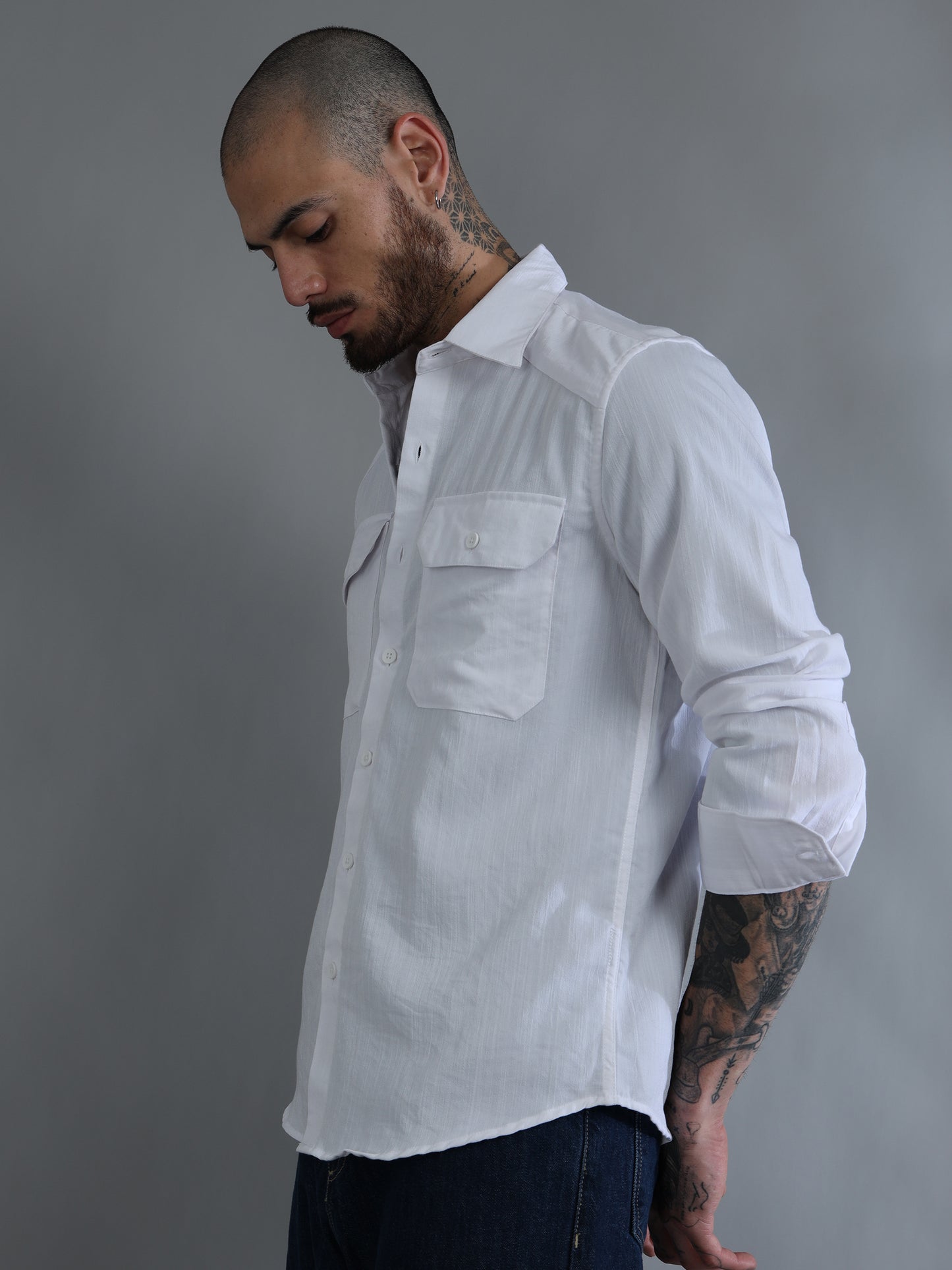 Miami White Solid Shirt