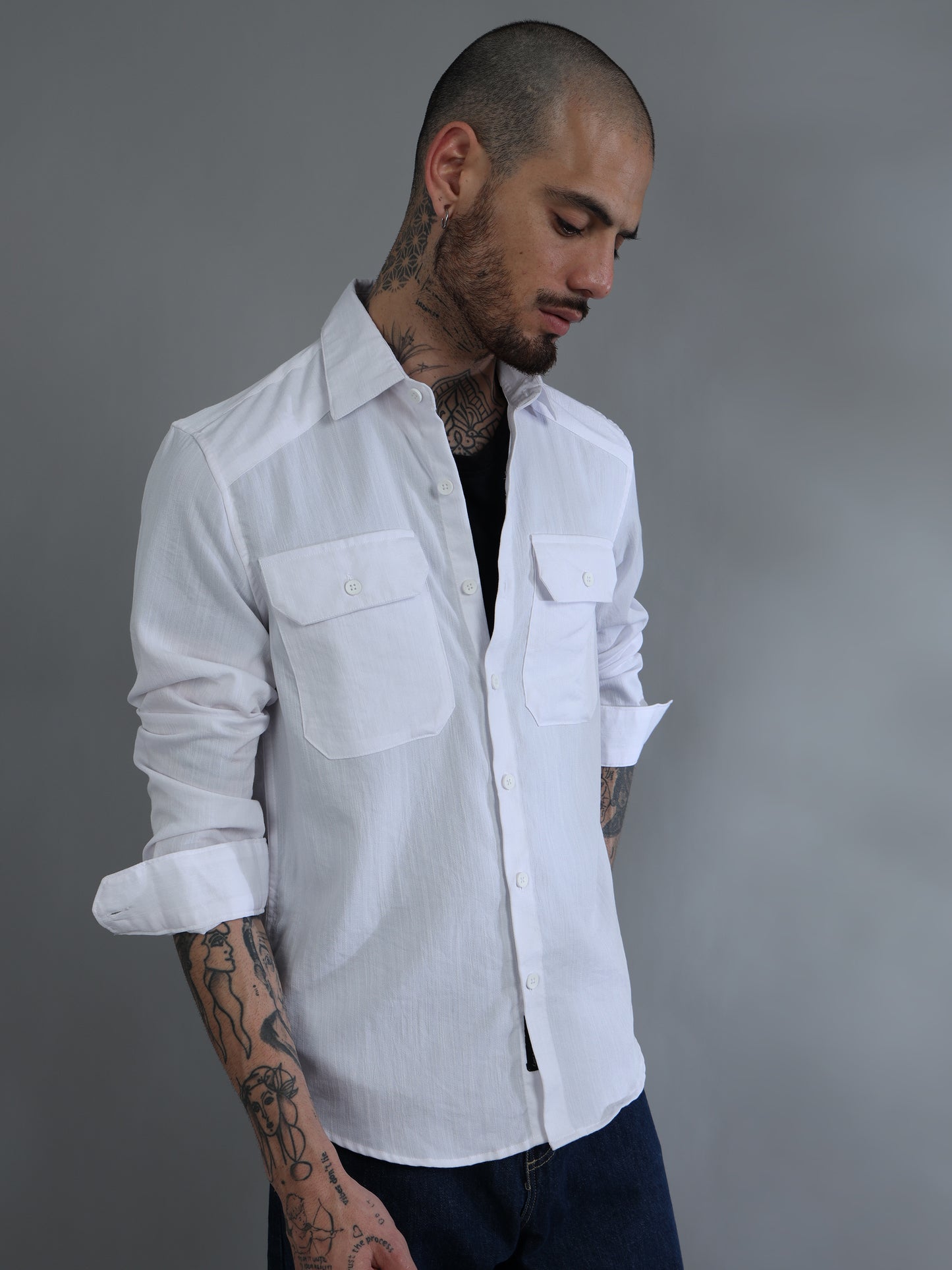 Miami White Solid Shirt