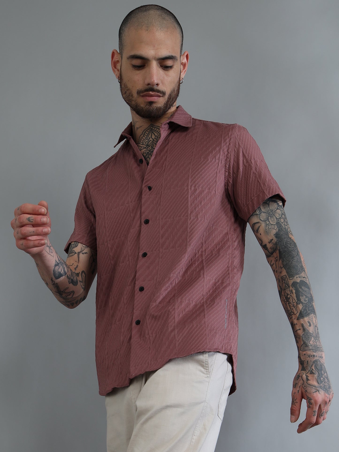 Greenland Dull Purple Solid Shirt