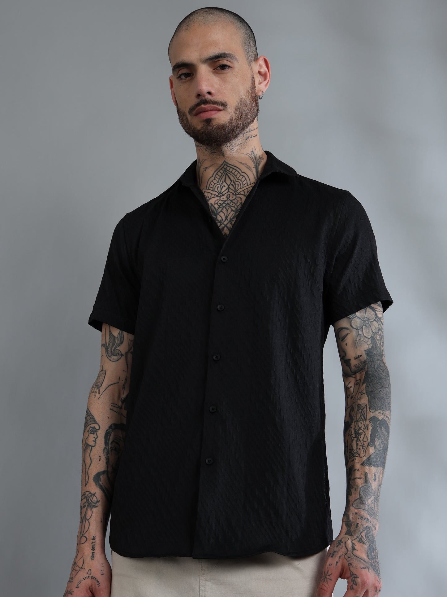 Greenland Black Solid Shirt