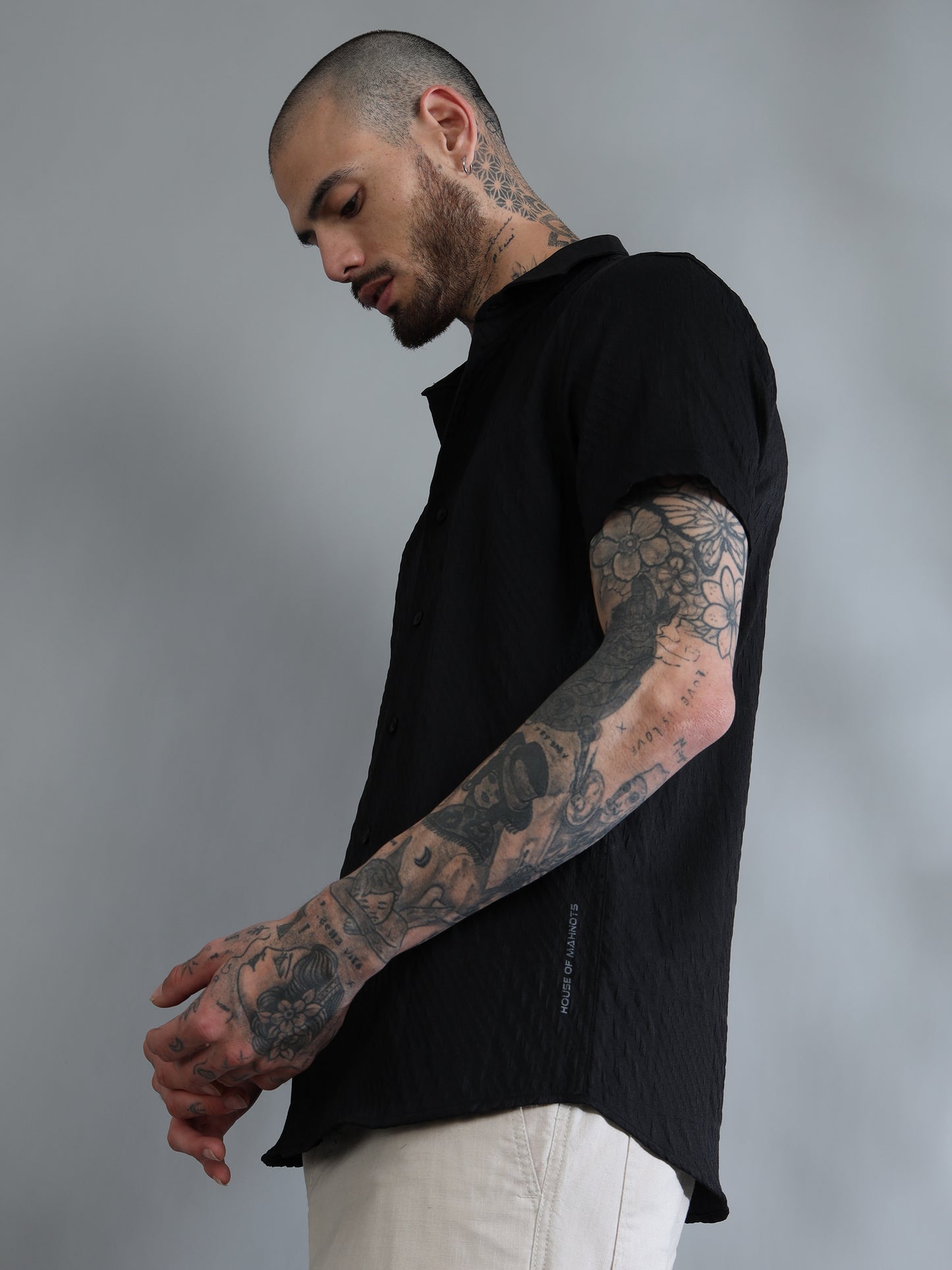 Greenland Black Solid Shirt